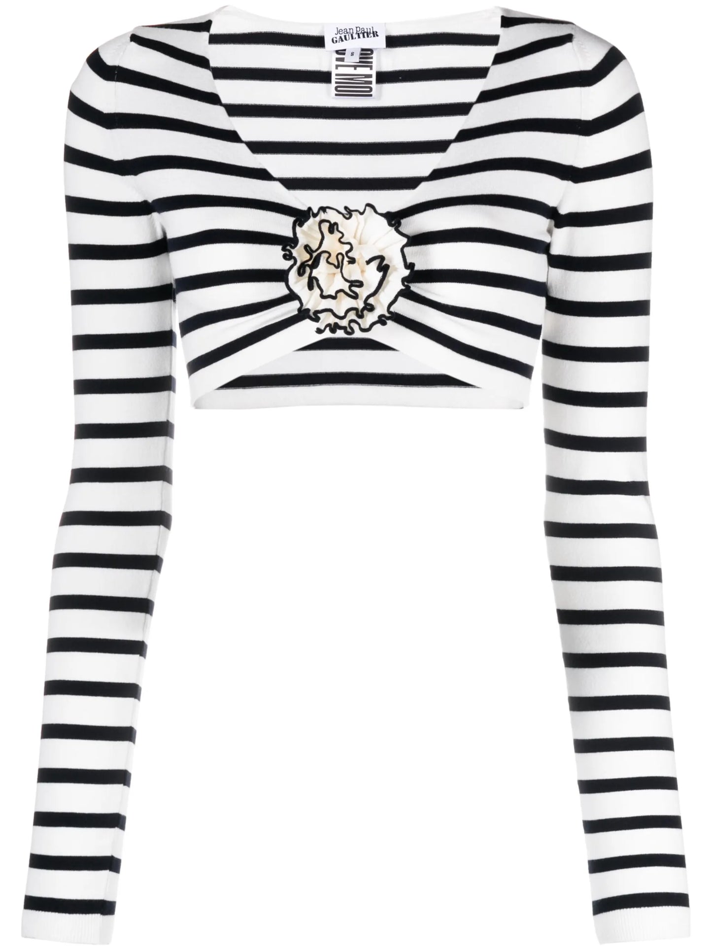 stripe-print cropped jumper