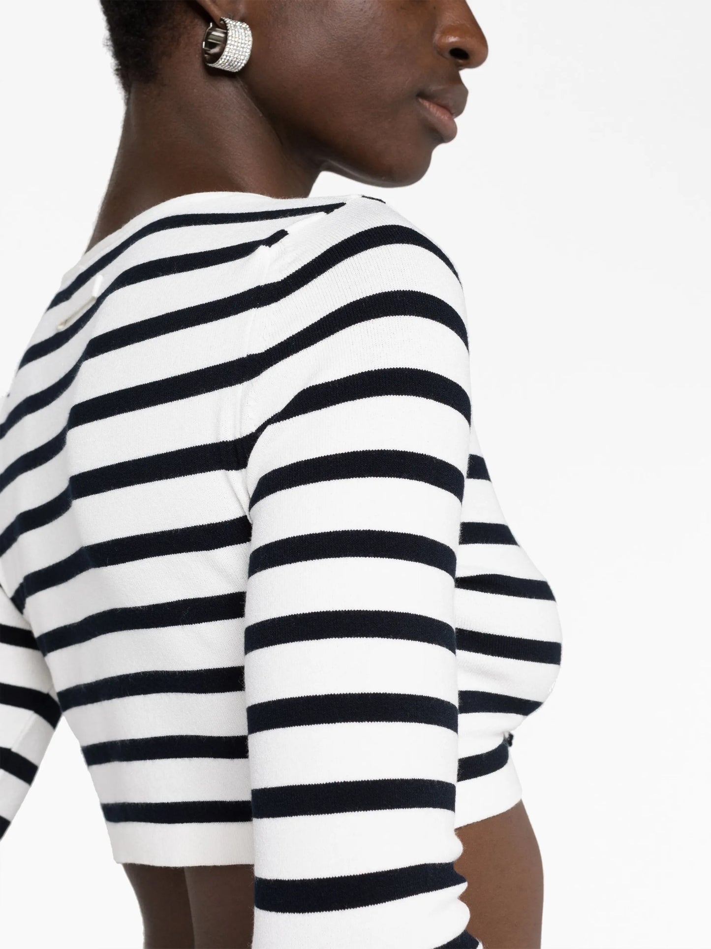 stripe-print cropped jumper