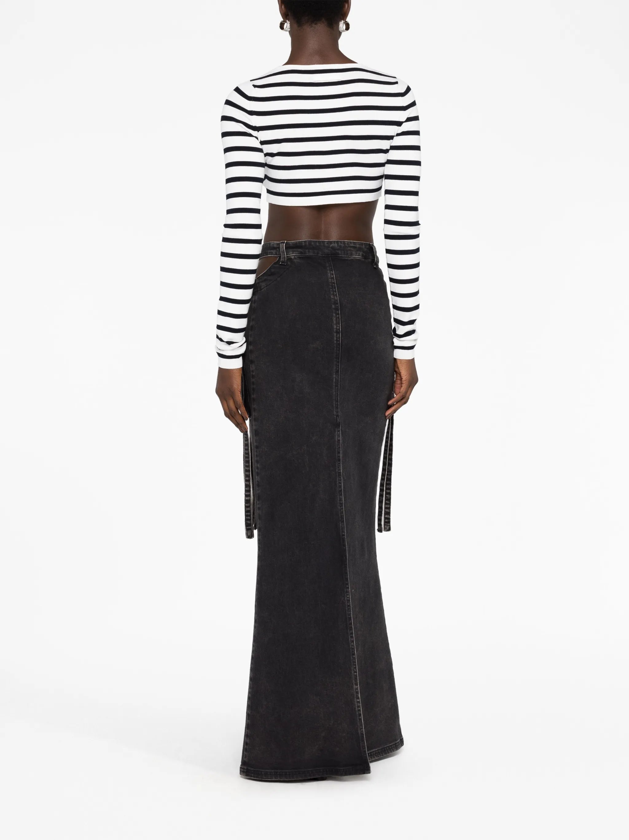 stripe-print cropped jumper