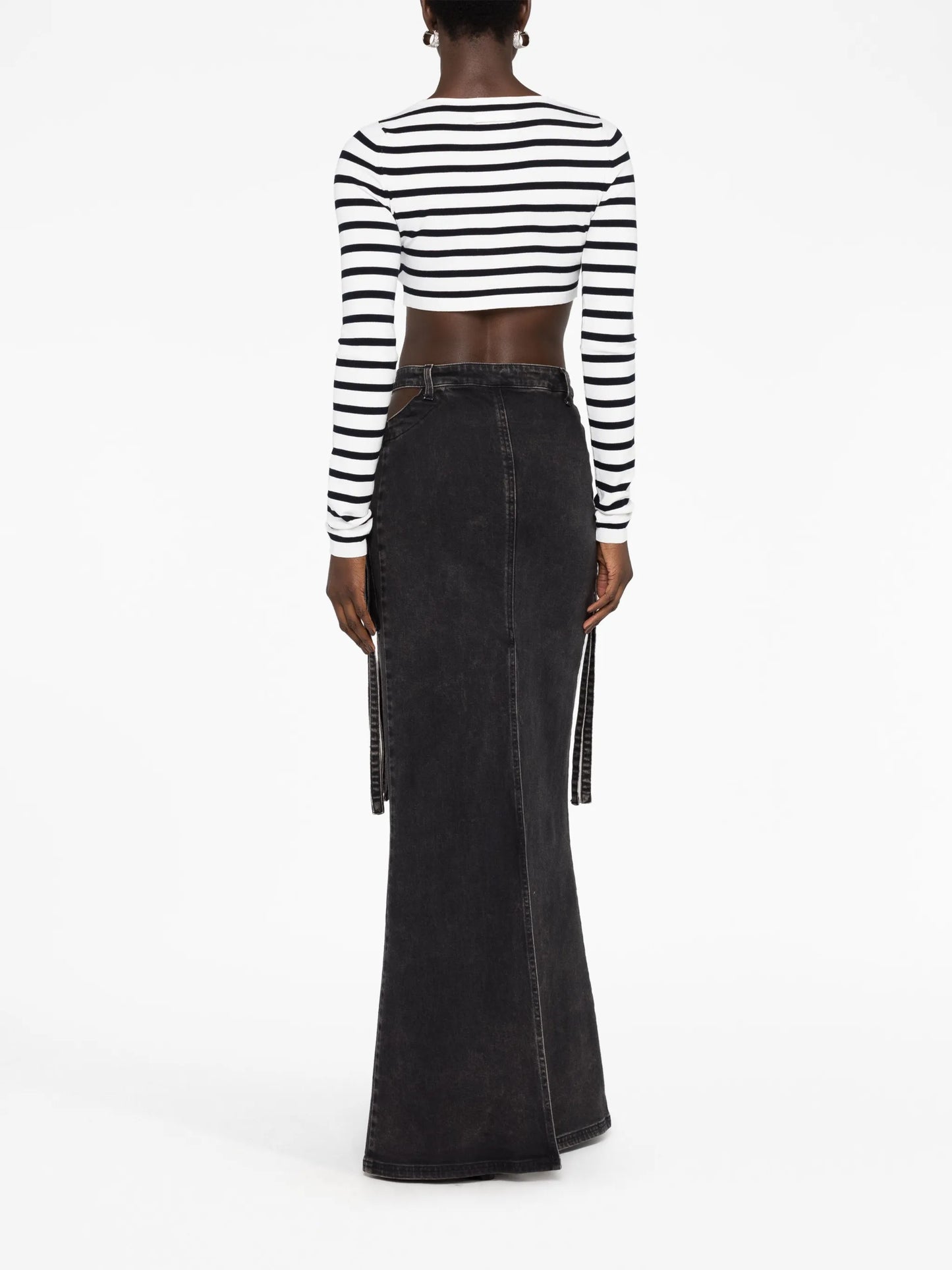 stripe-print cropped jumper