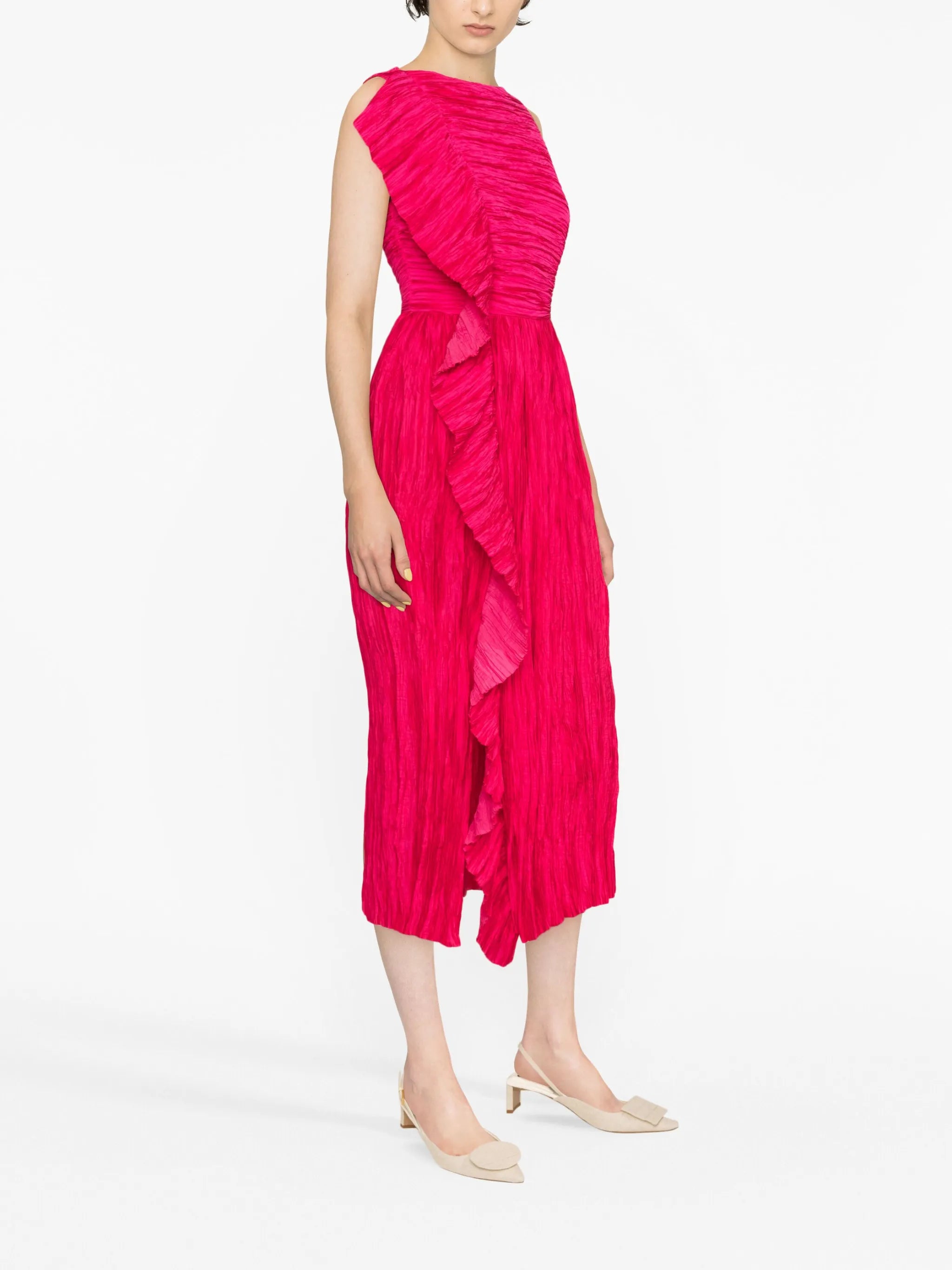 Circe plissé satin dress