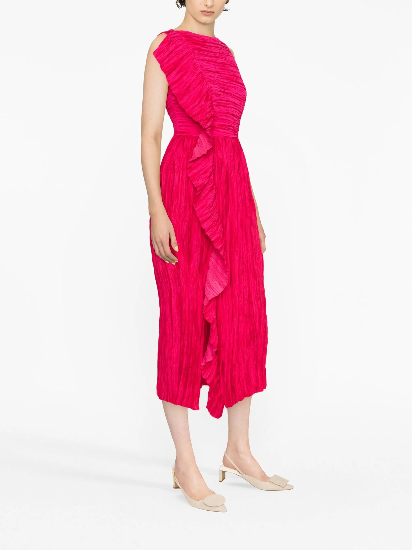 Circe plissé satin dress