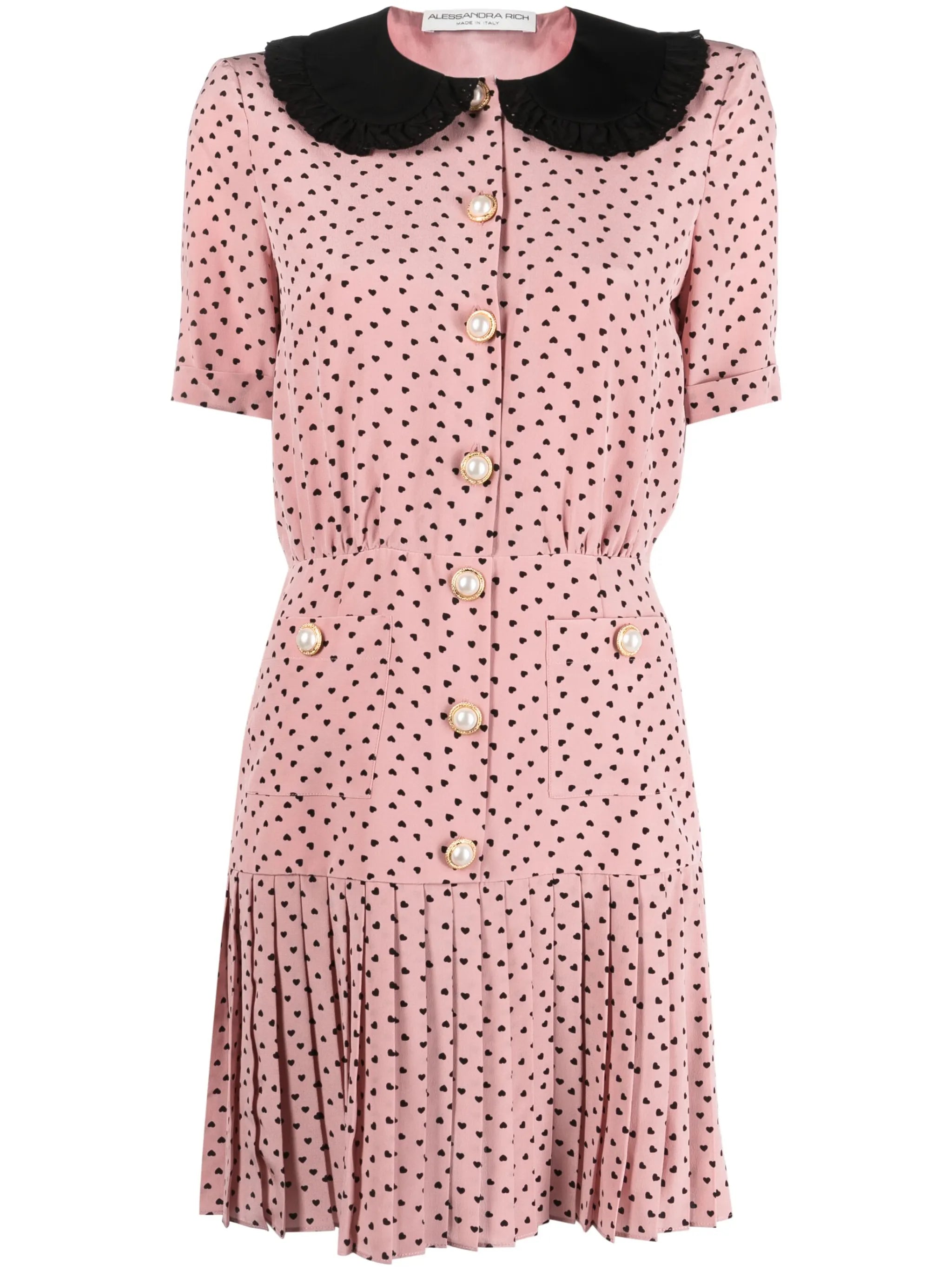 polka dot-print silk minidress