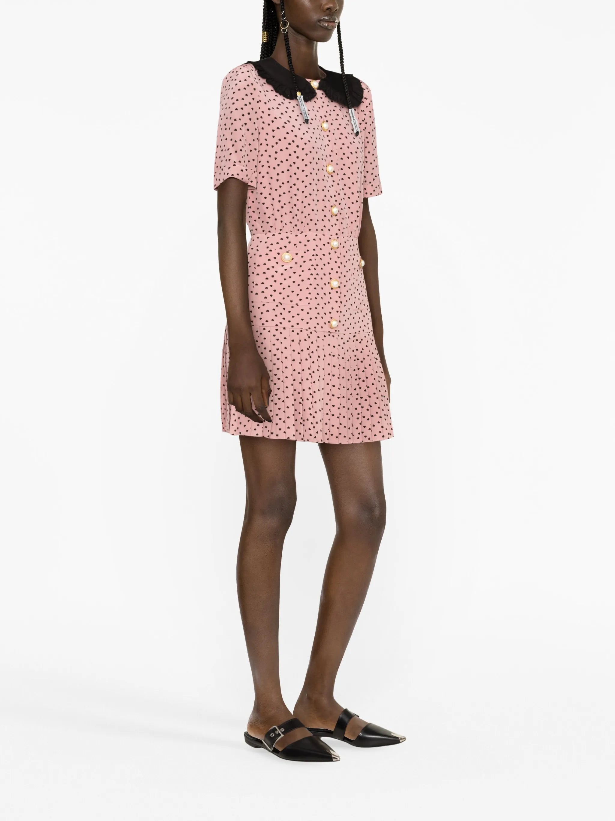 polka dot-print silk minidress