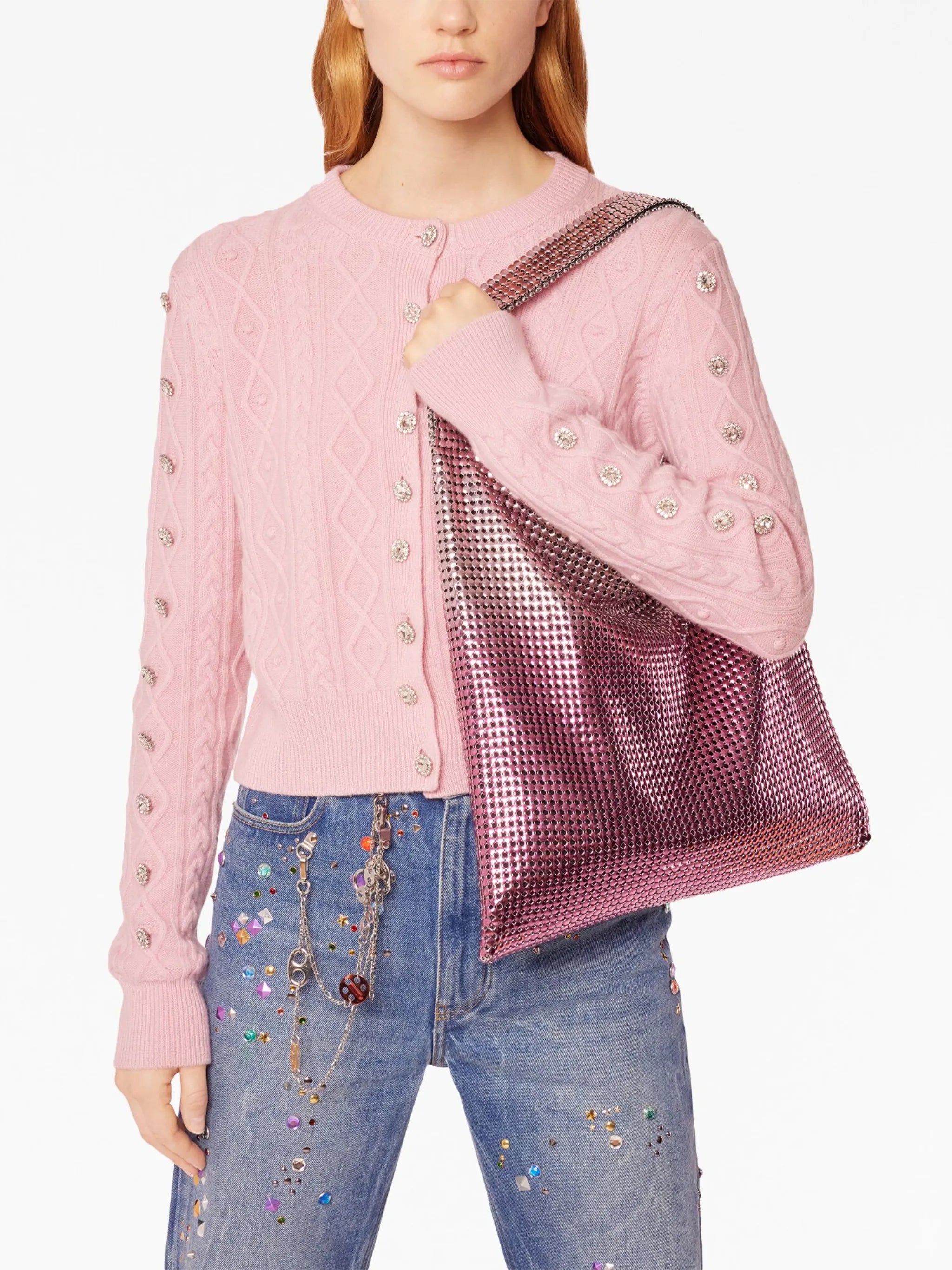 Pixel metallic tote bag
