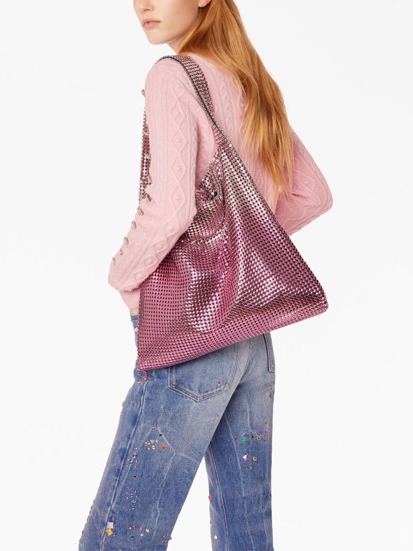 Pixel metallic tote bag