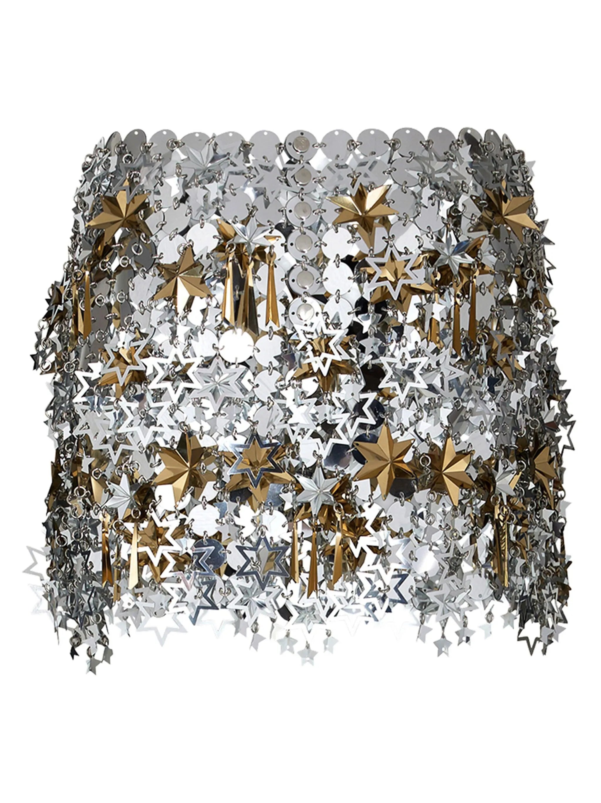 star-motif metal-plaques skirt