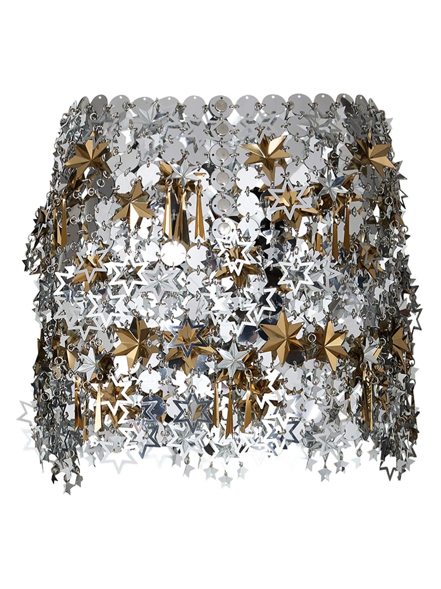 star-motif metal-plaques skirt