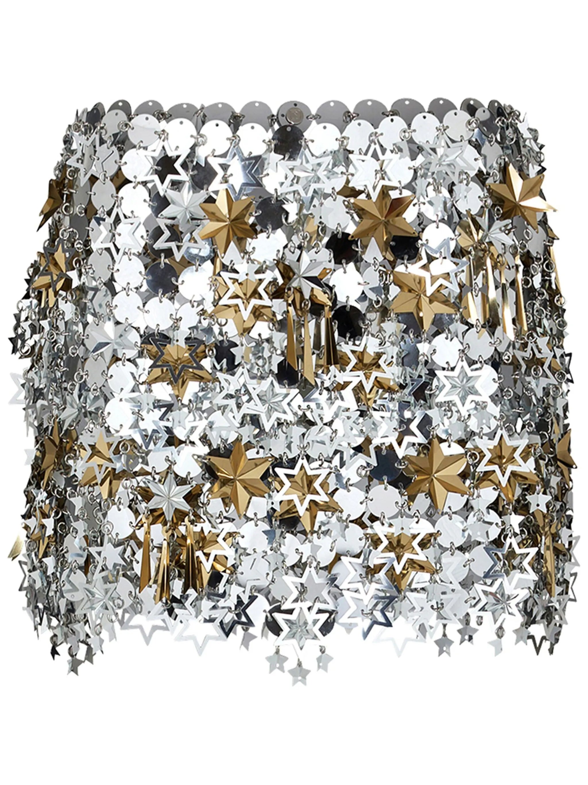 star-motif metal-plaques skirt