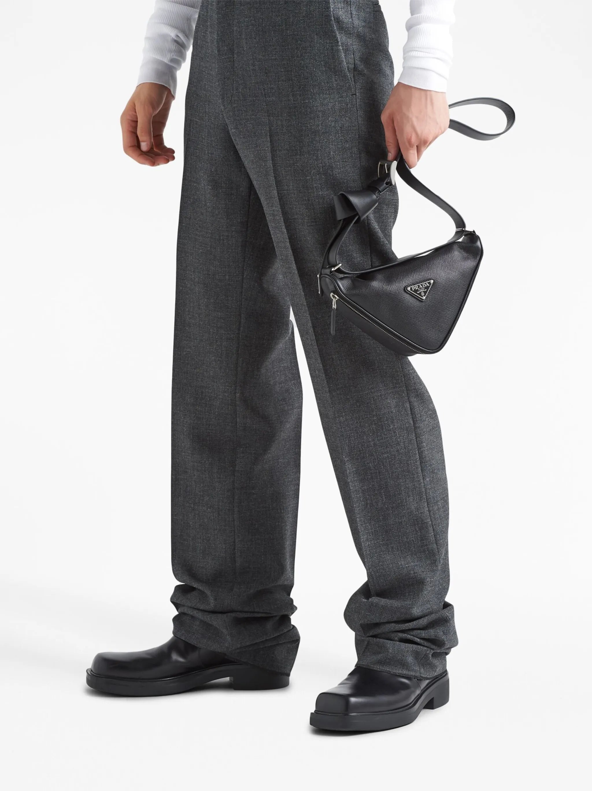 Triangle Saffiano-leather shoulder bag