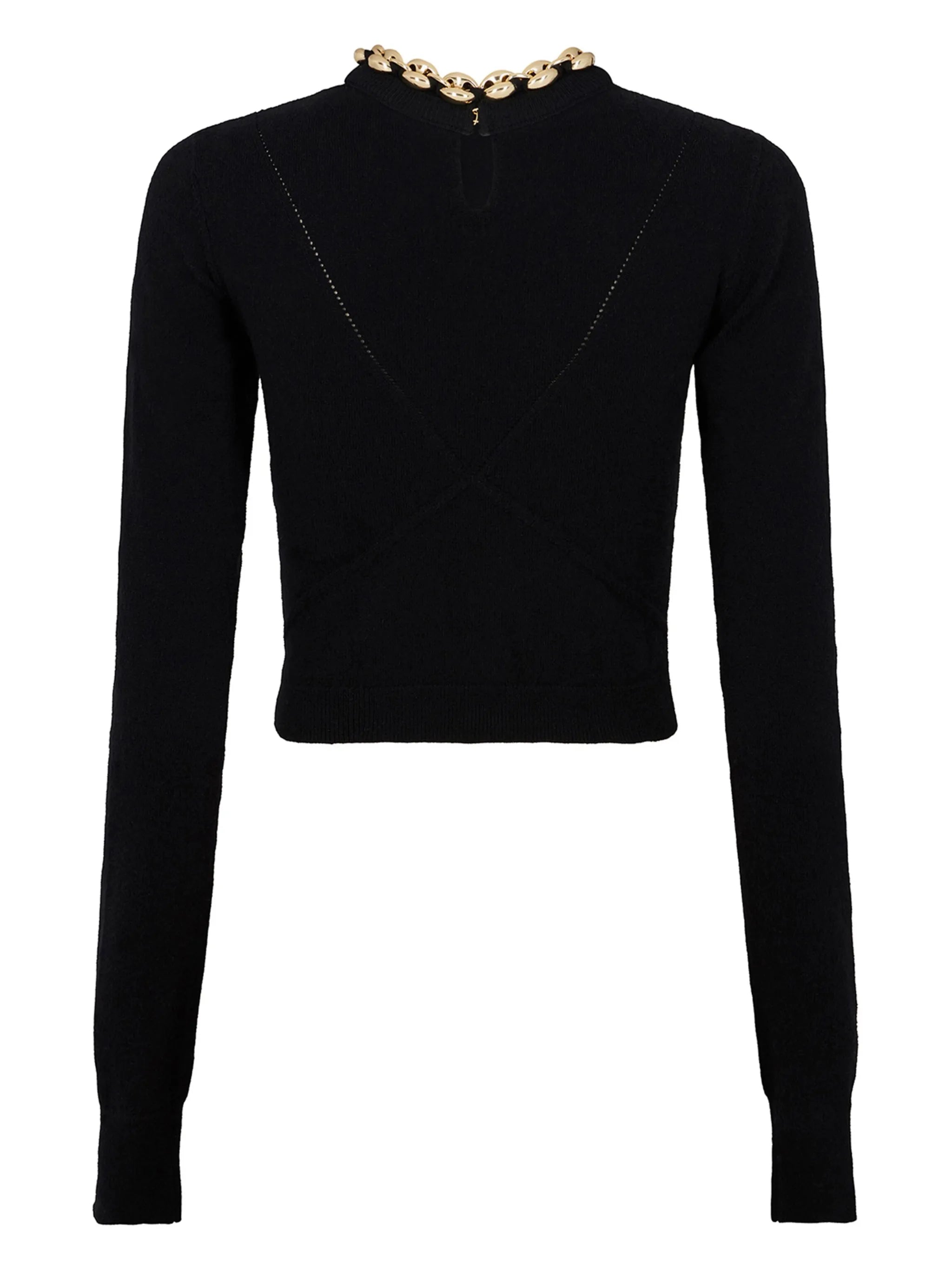chain-link ribbed knitted top