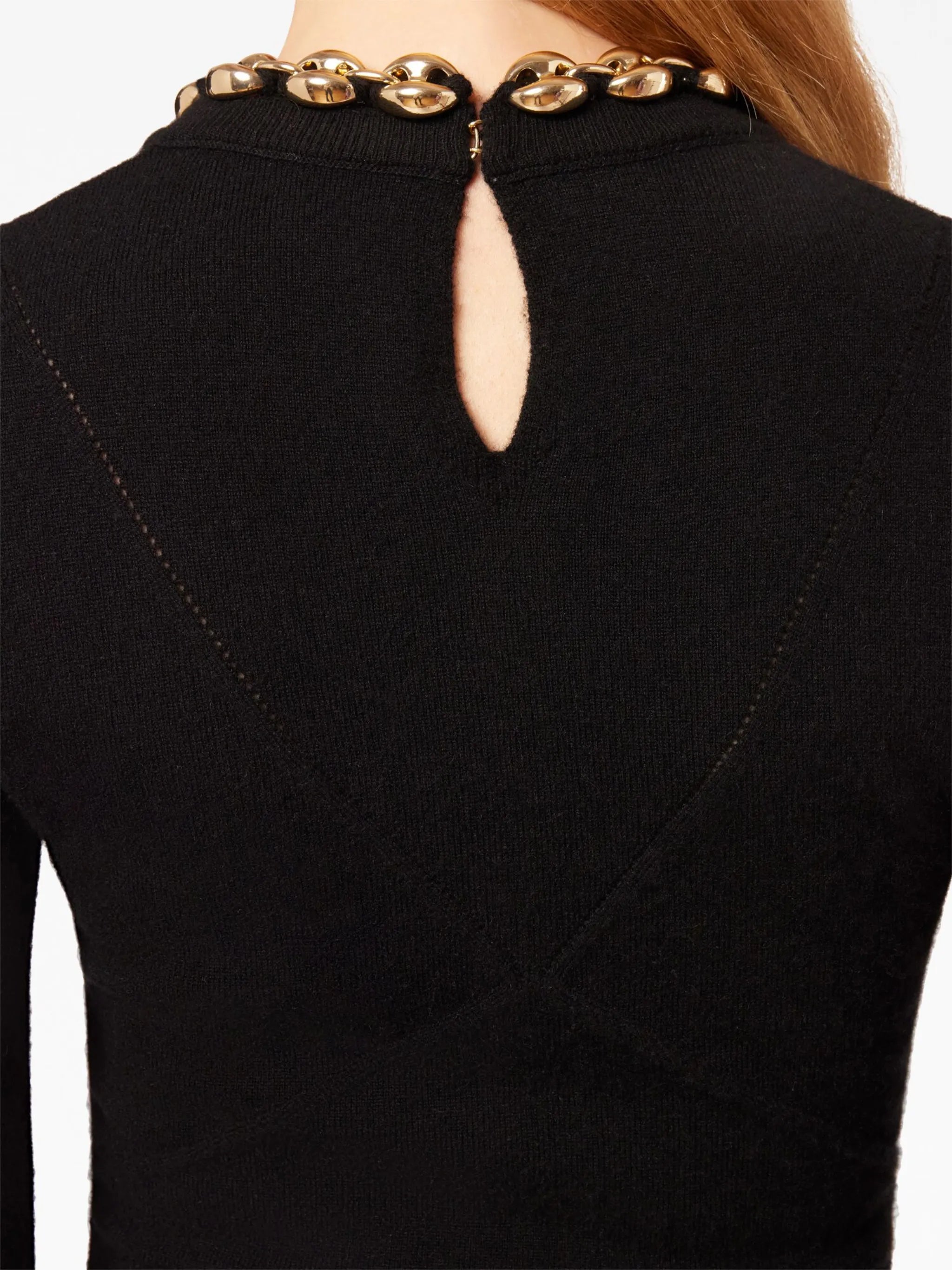 chain-link ribbed knitted top