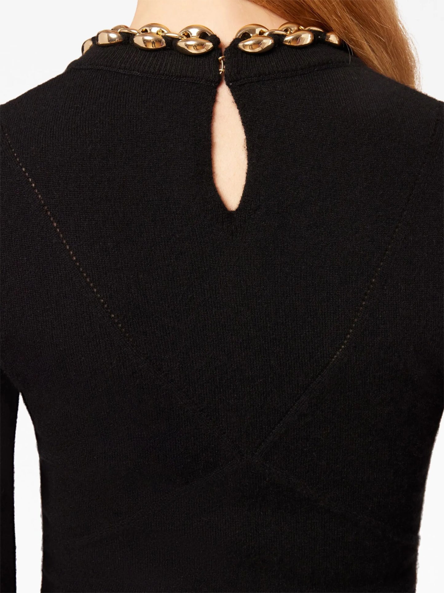 chain-link ribbed knitted top