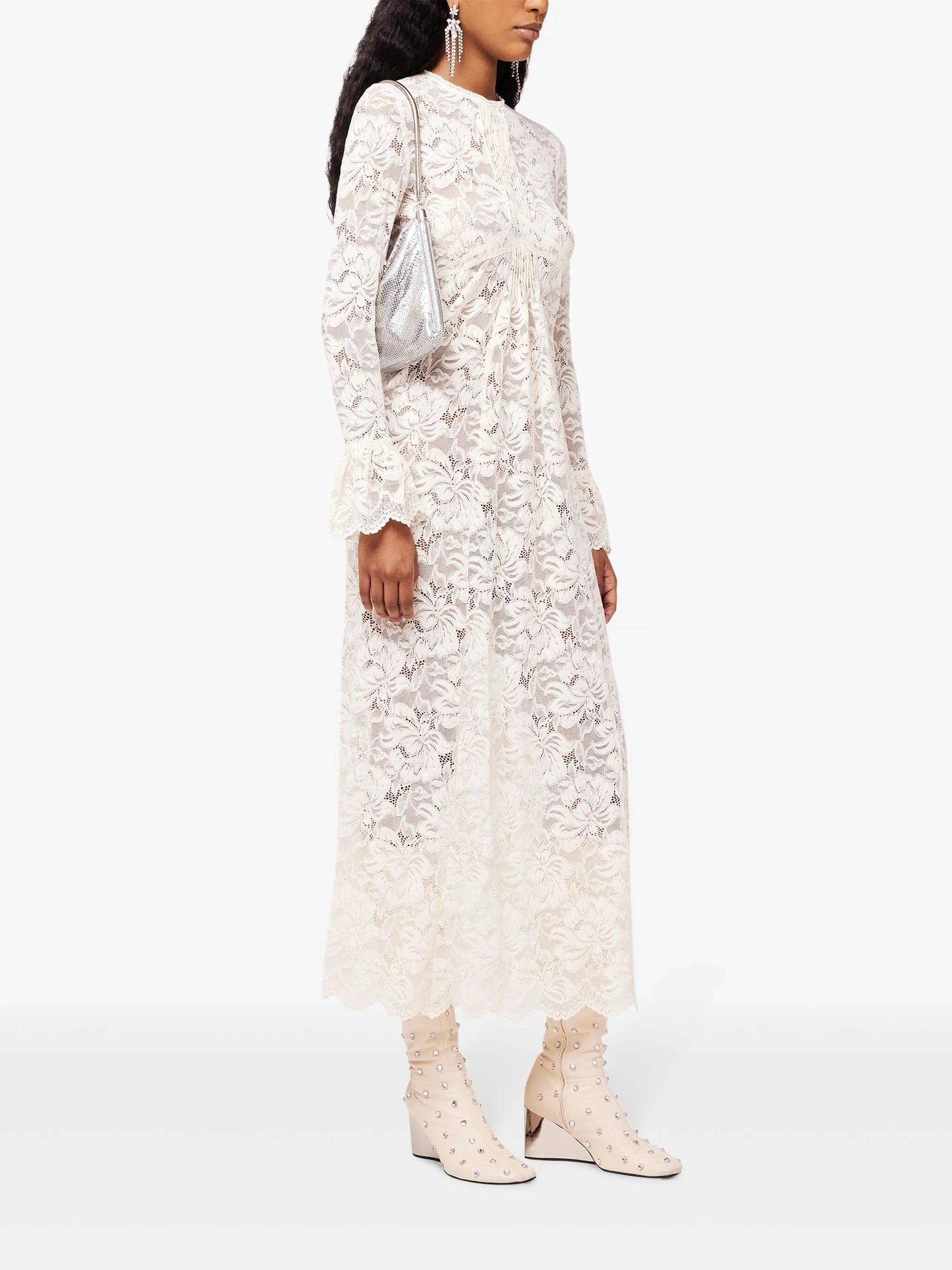 long-sleeve lace maxi dress