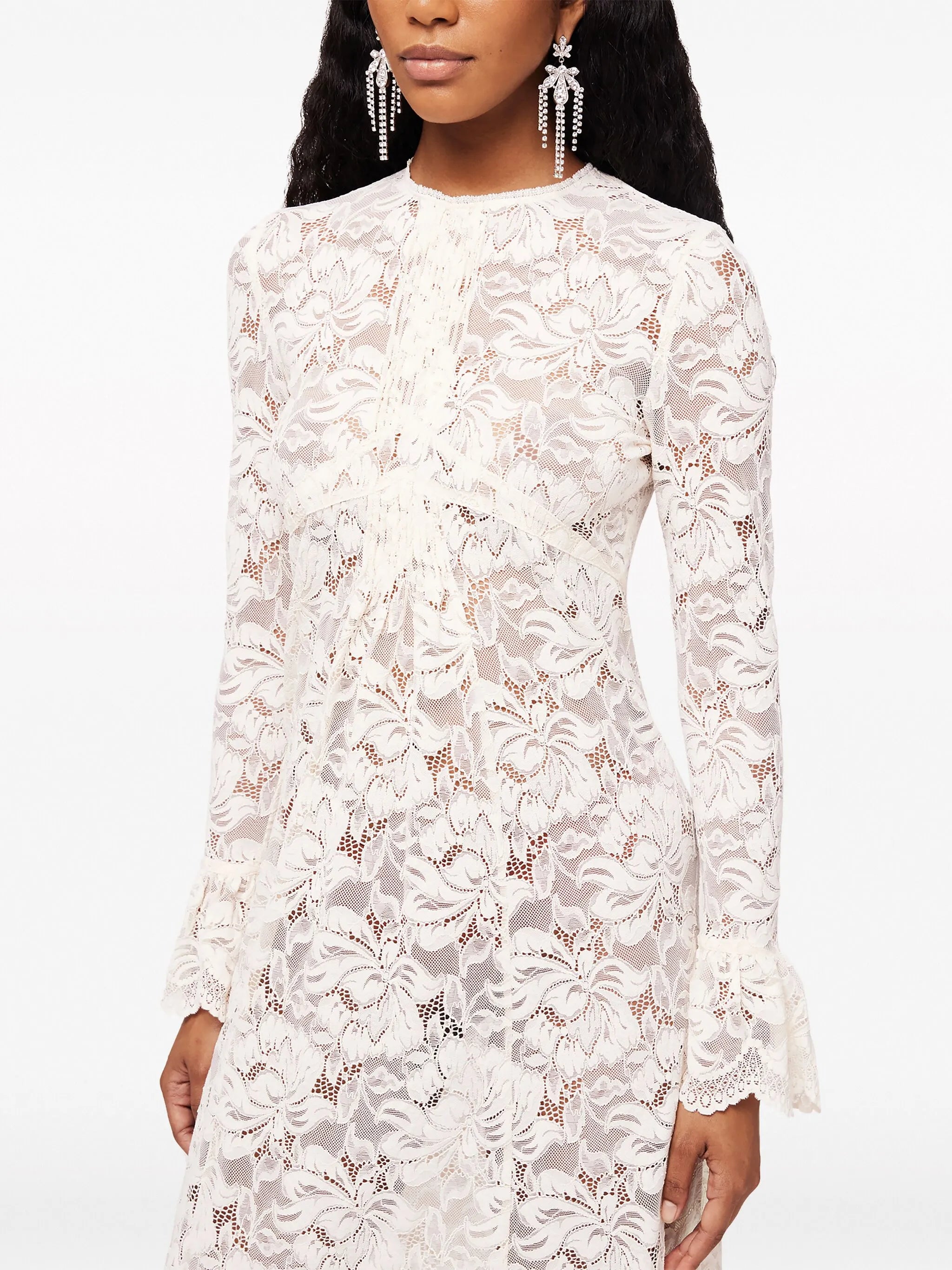 long-sleeve lace maxi dress