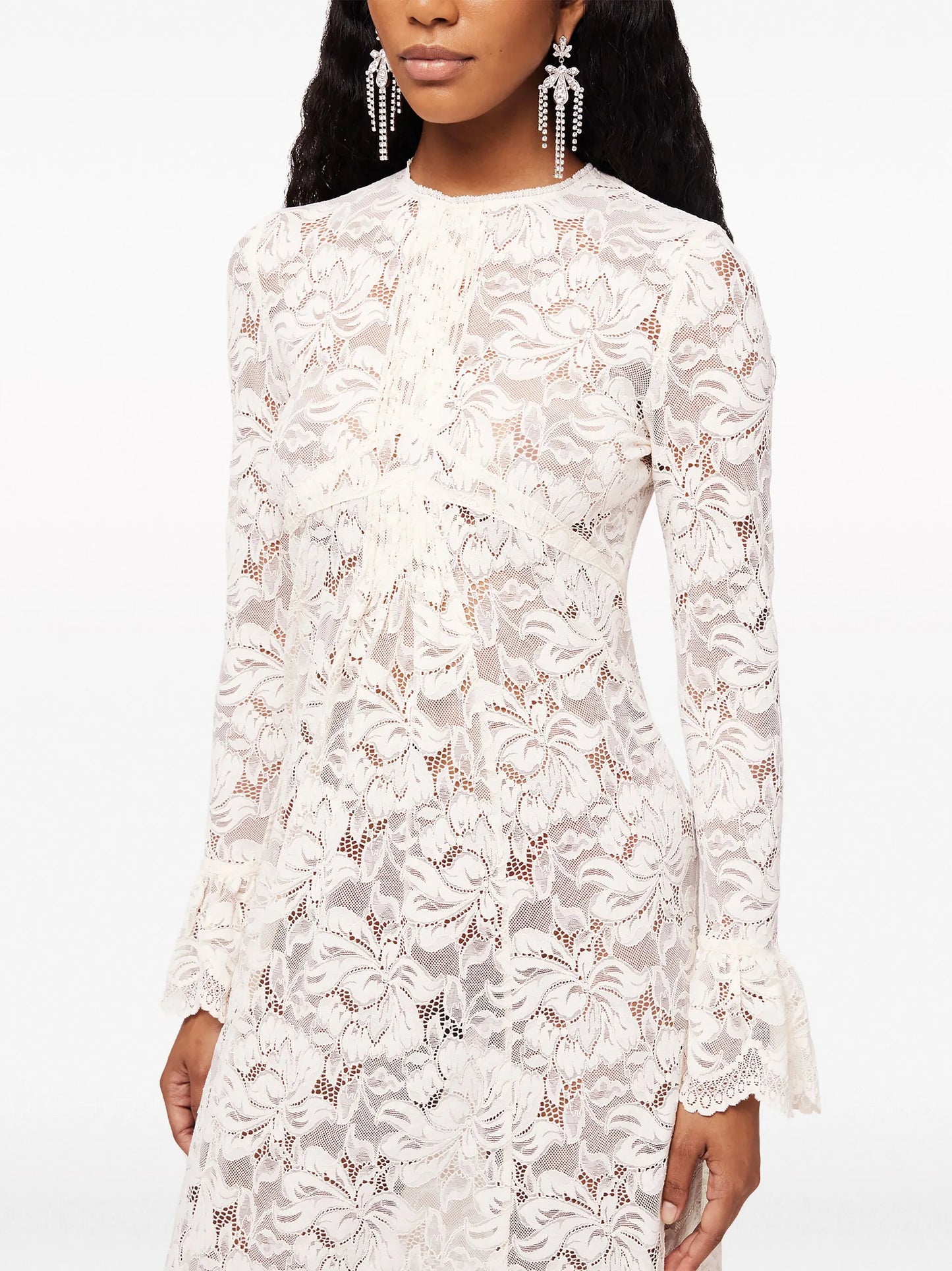 long-sleeve lace maxi dress