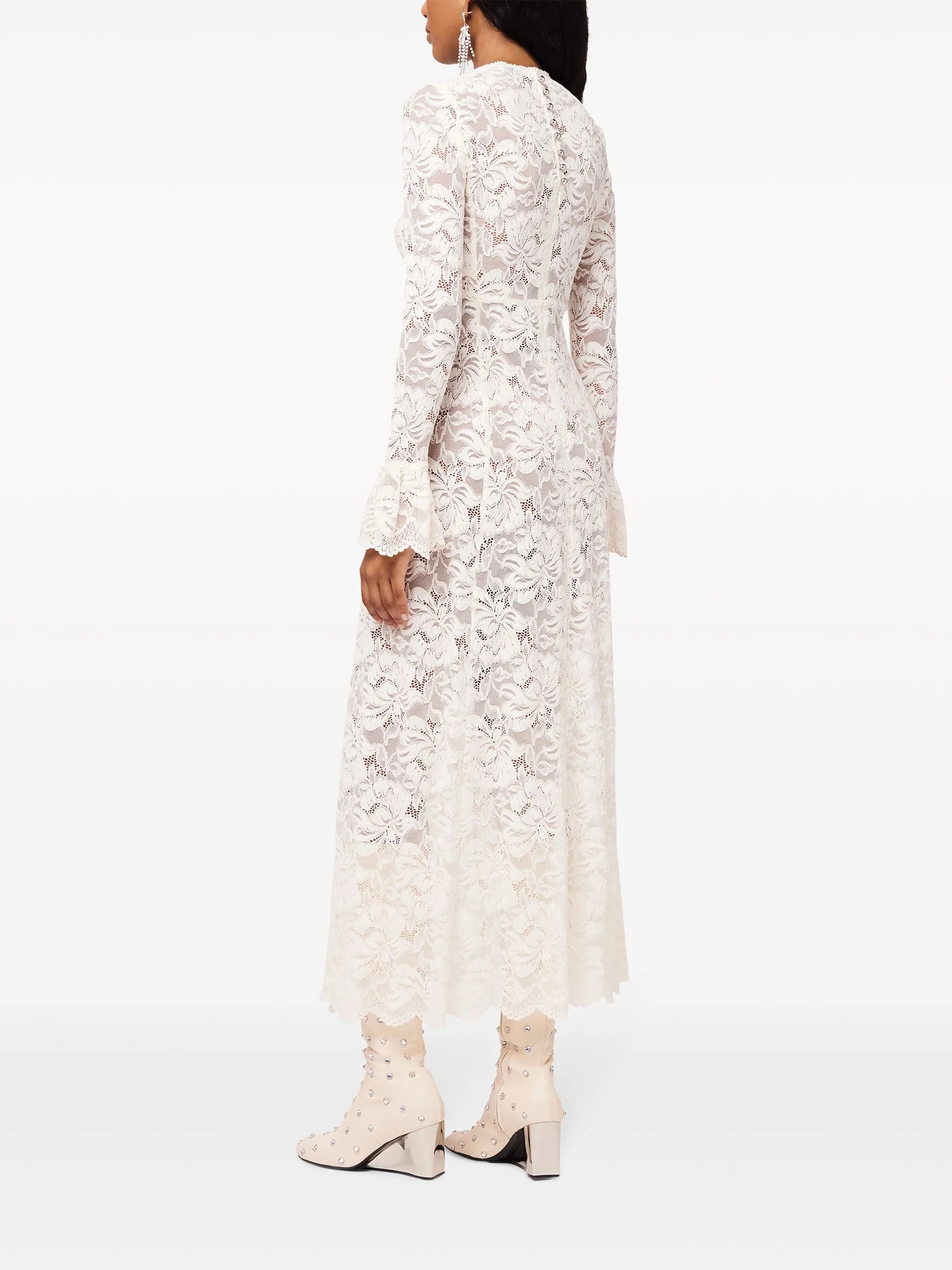 long-sleeve lace maxi dress