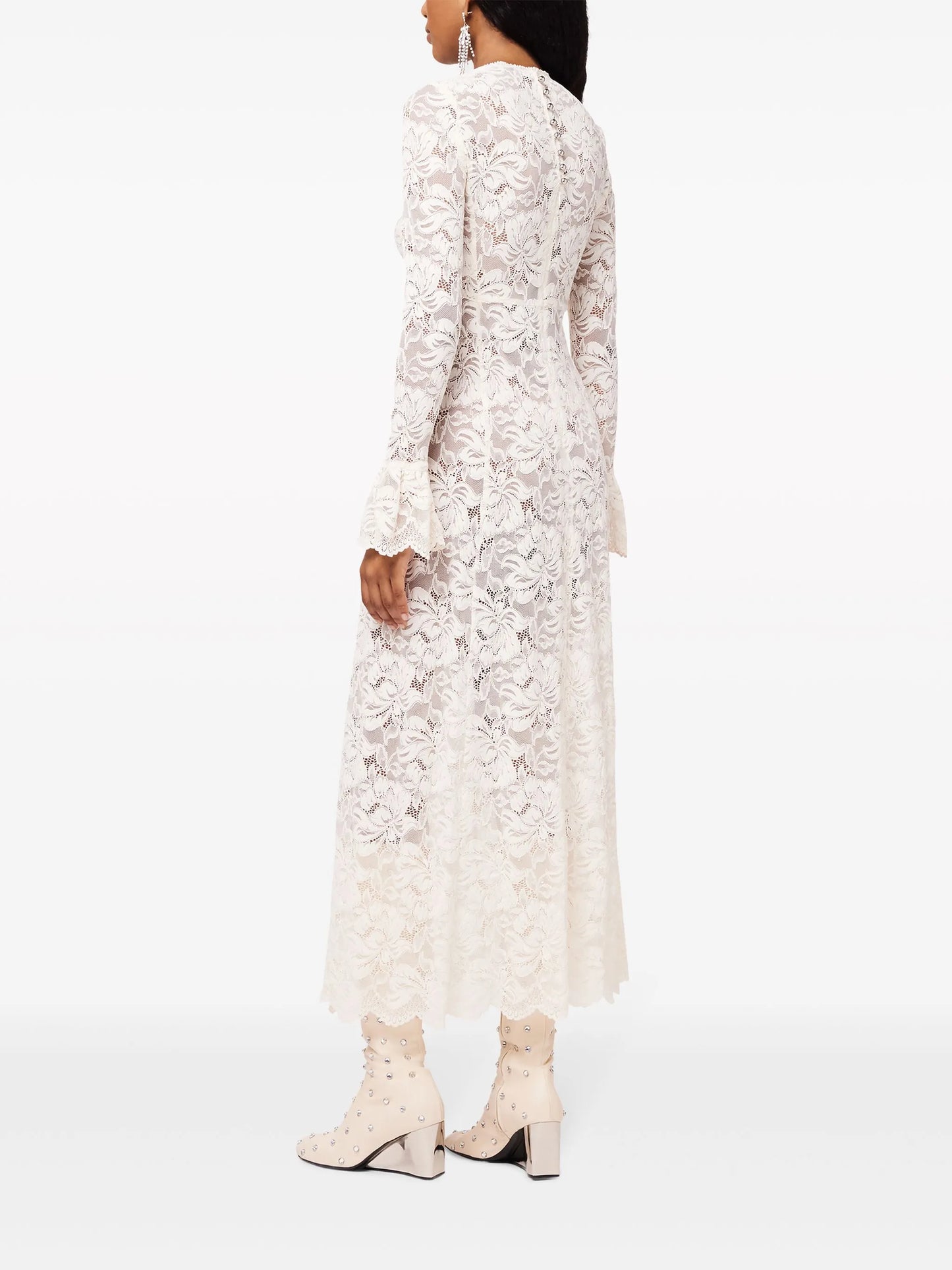 long-sleeve lace maxi dress