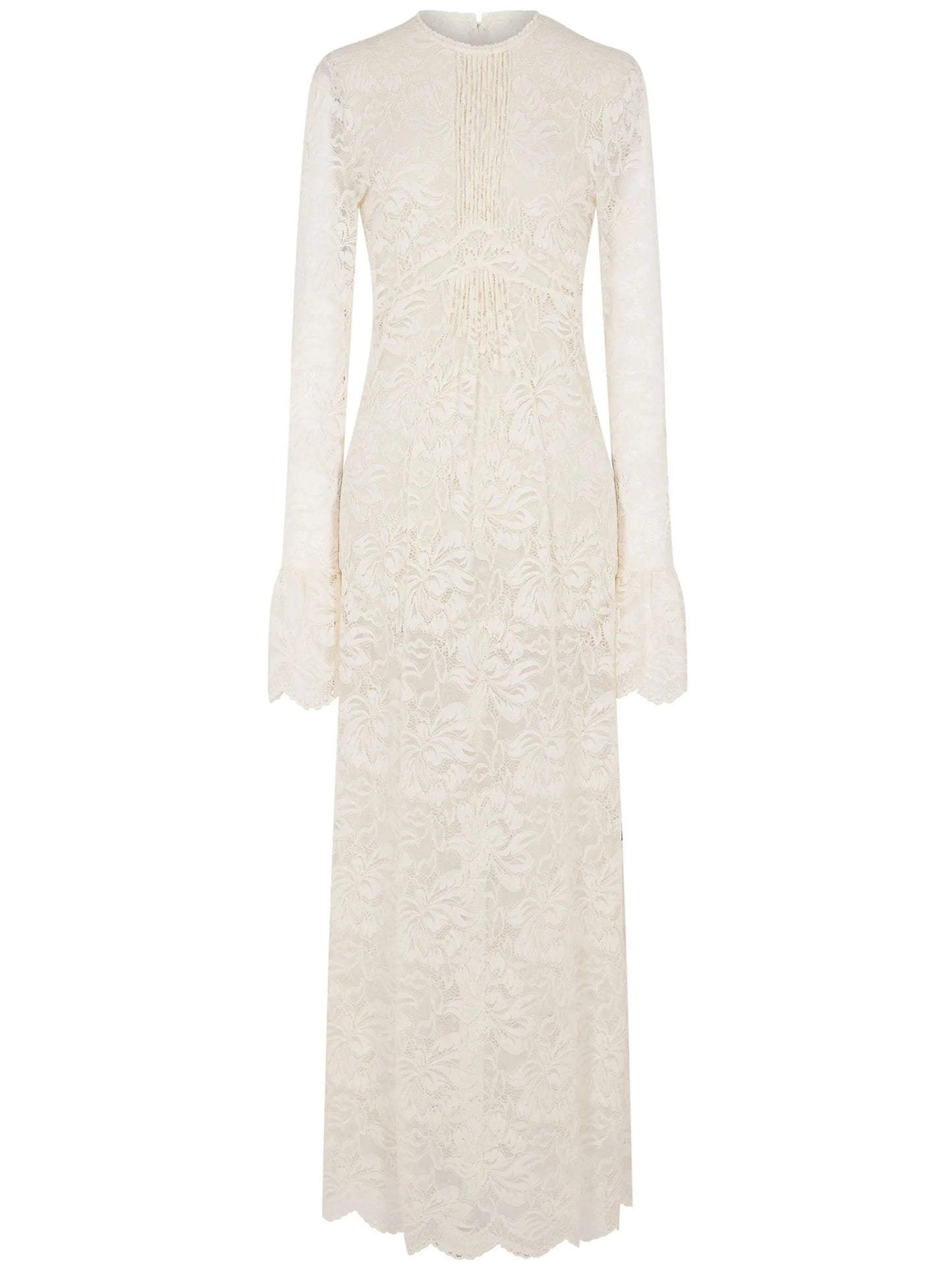 long-sleeve lace maxi dress