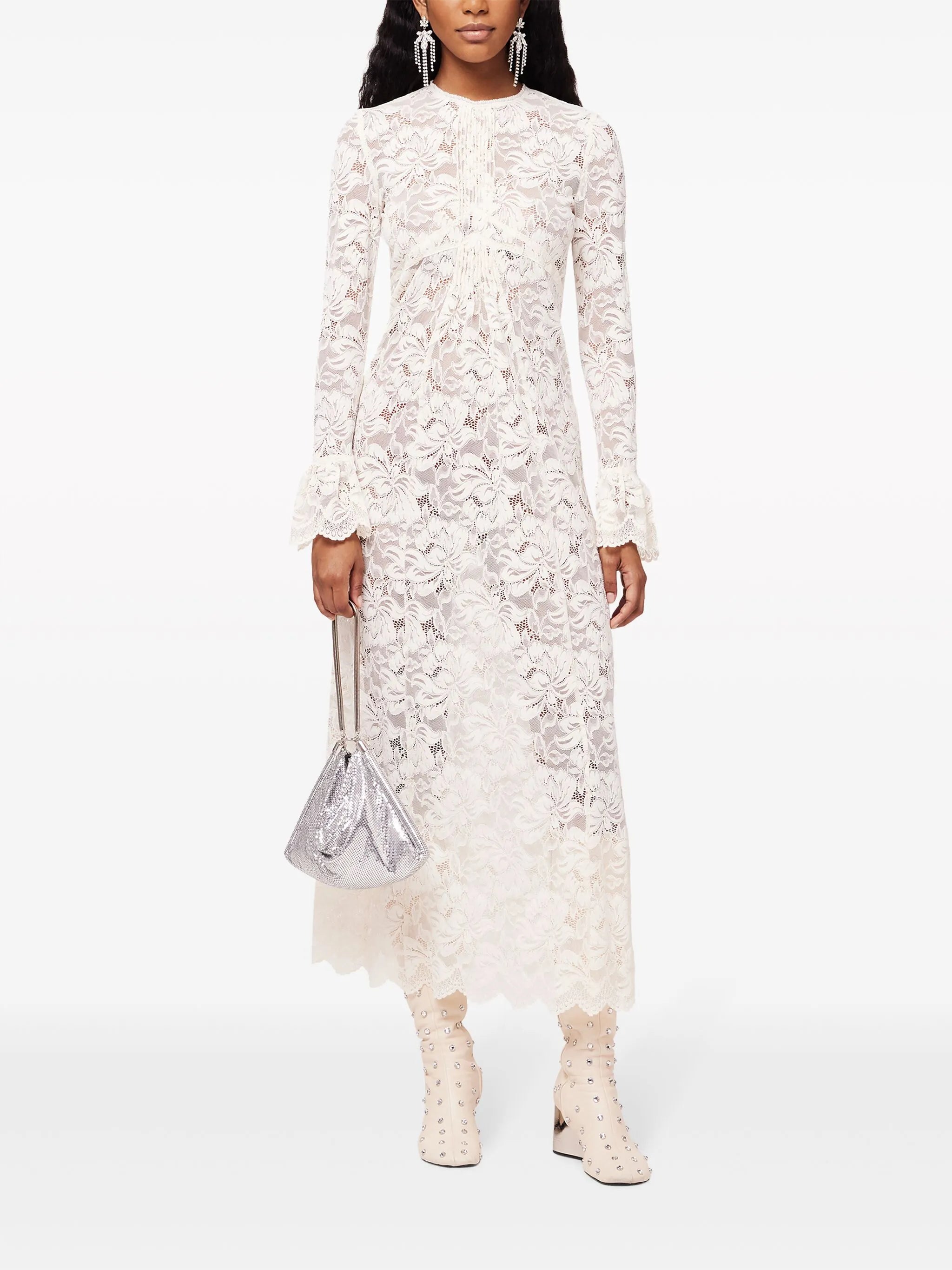 long-sleeve lace maxi dress