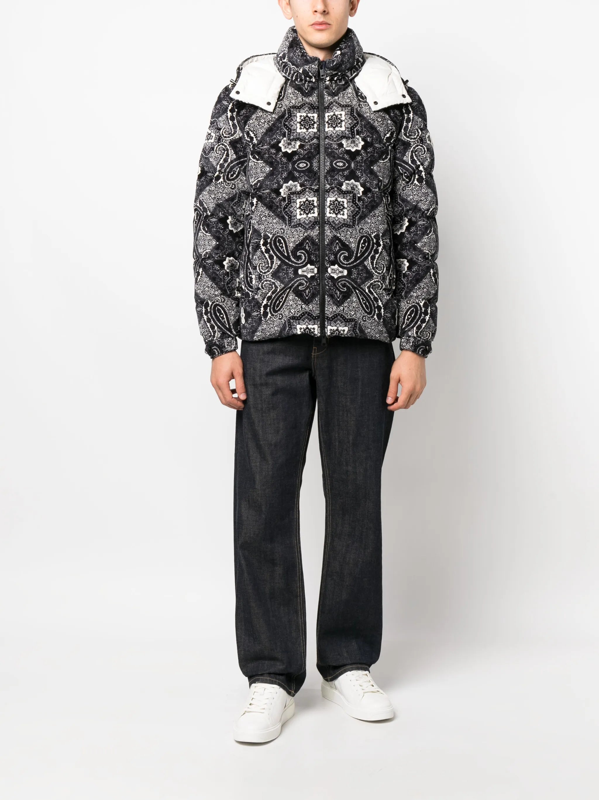 graphic-print hooded jacket