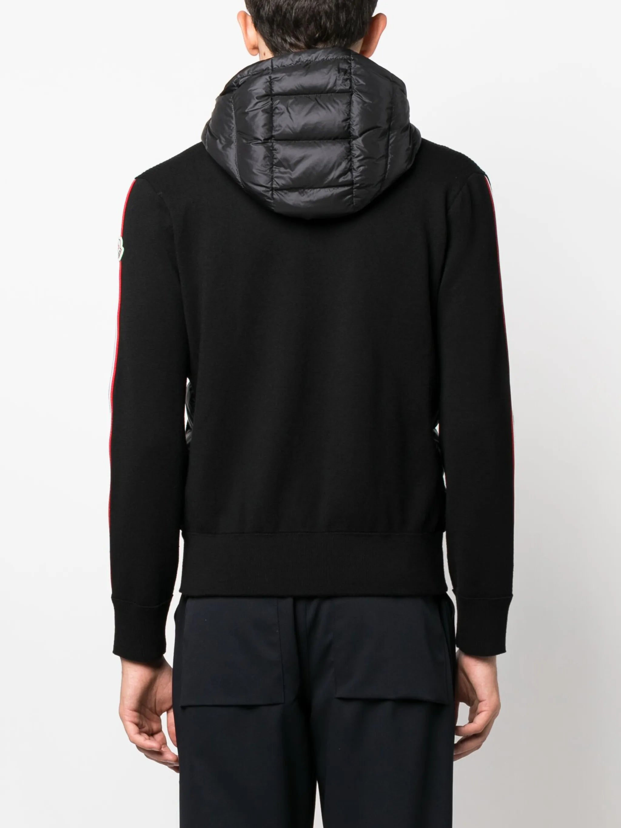 logo-patch padded fleece jacket
