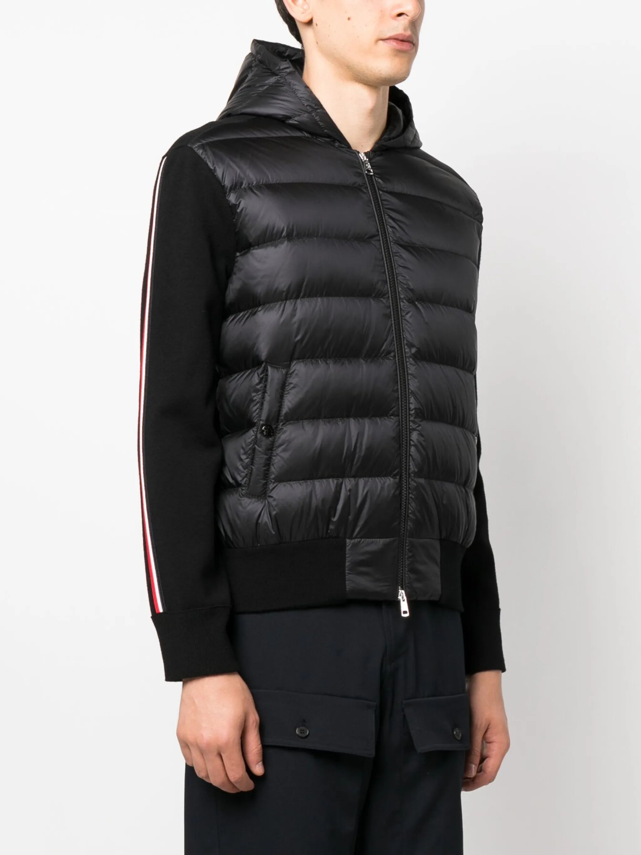 logo-patch padded fleece jacket