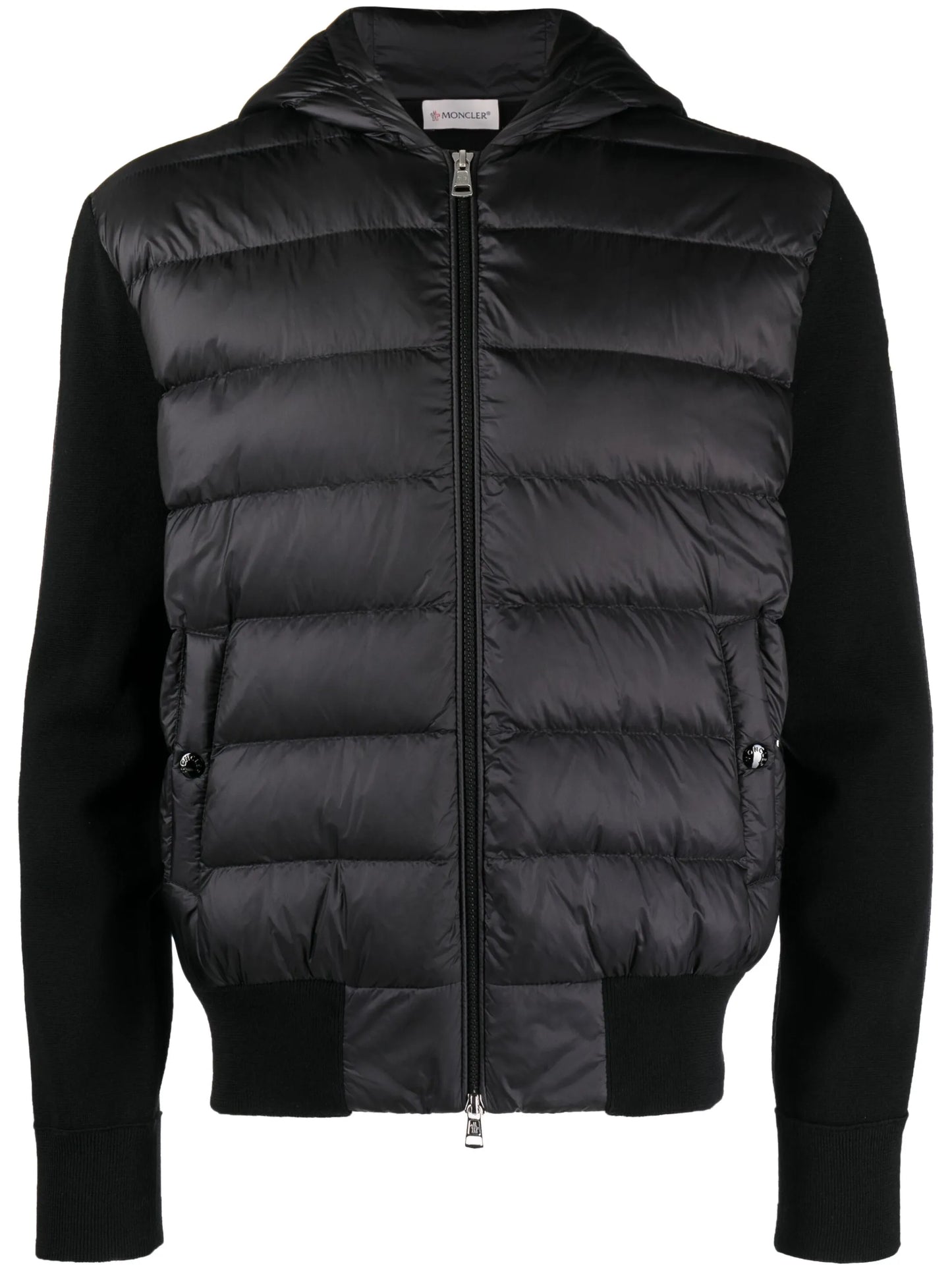 logo-patch padded fleece jacket