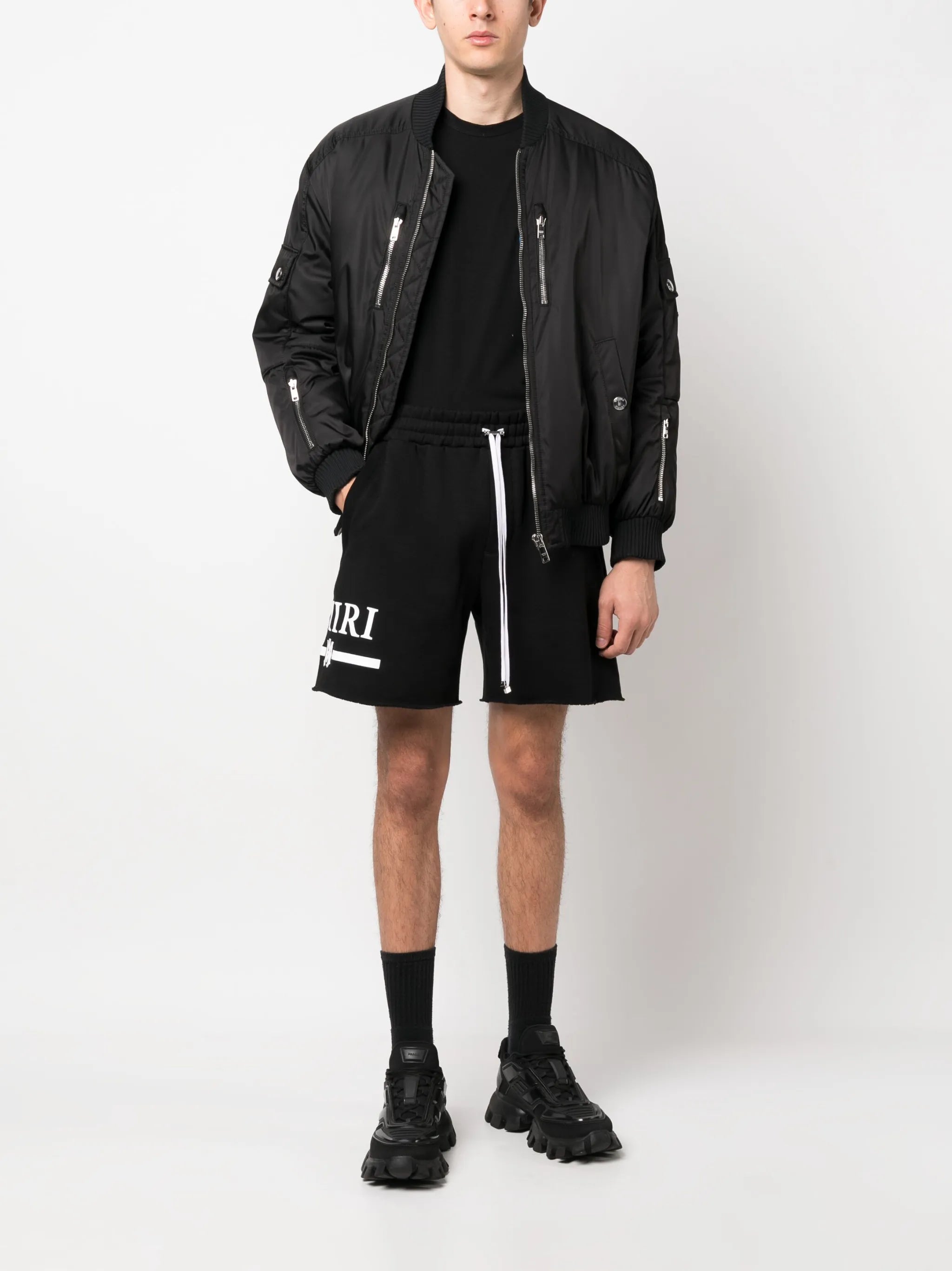 logo-print cotton shorts