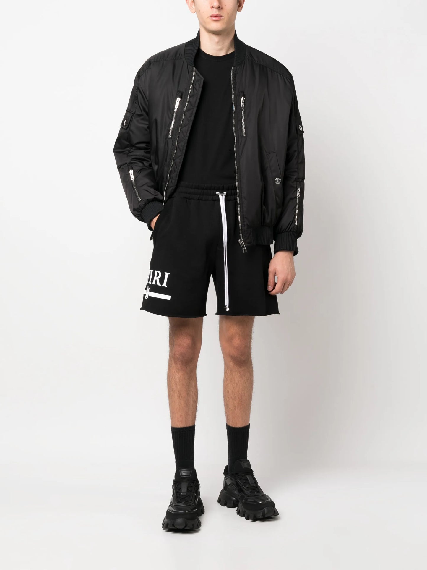 logo-print cotton shorts
