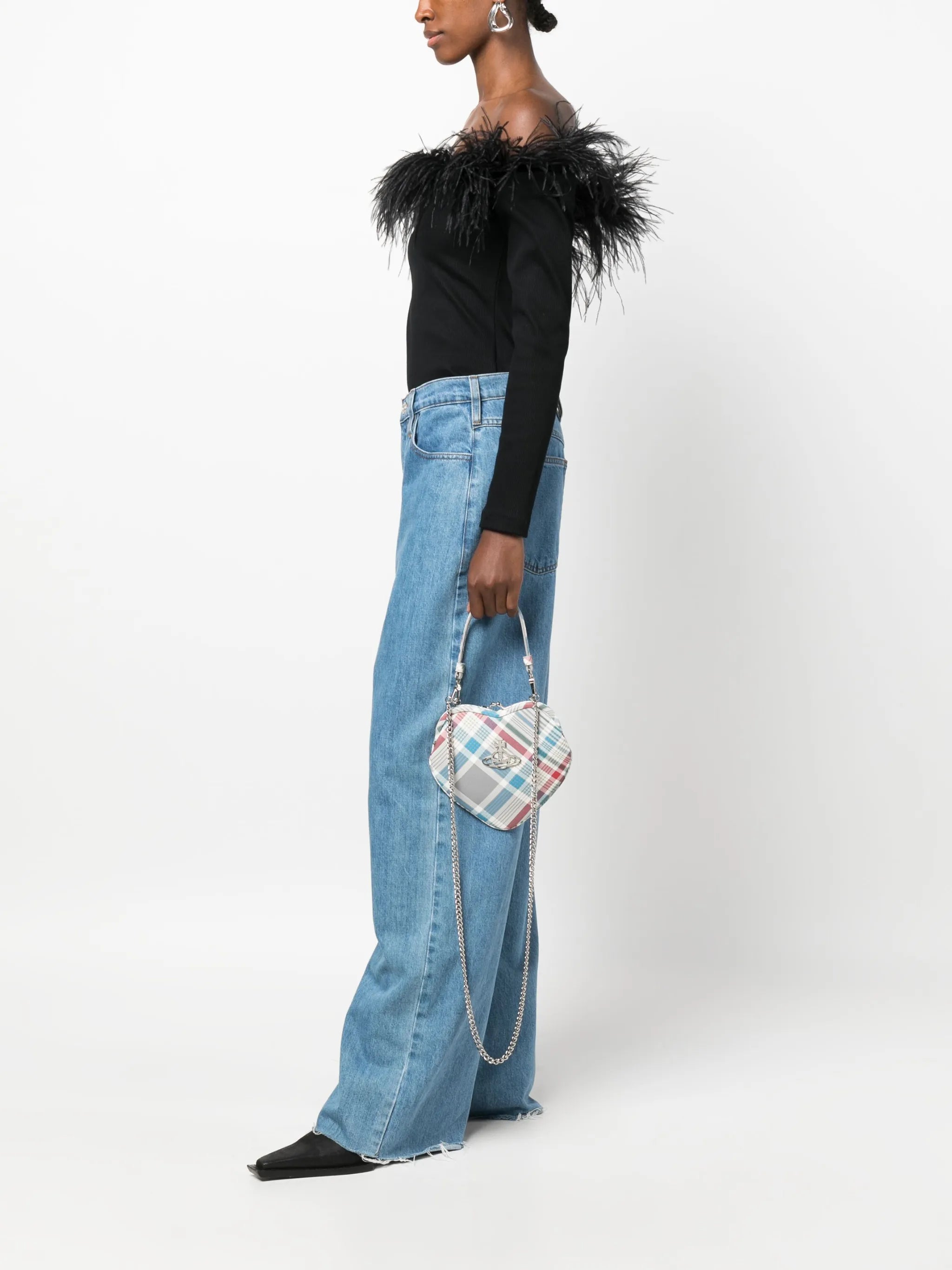 Belle check-print mini bag