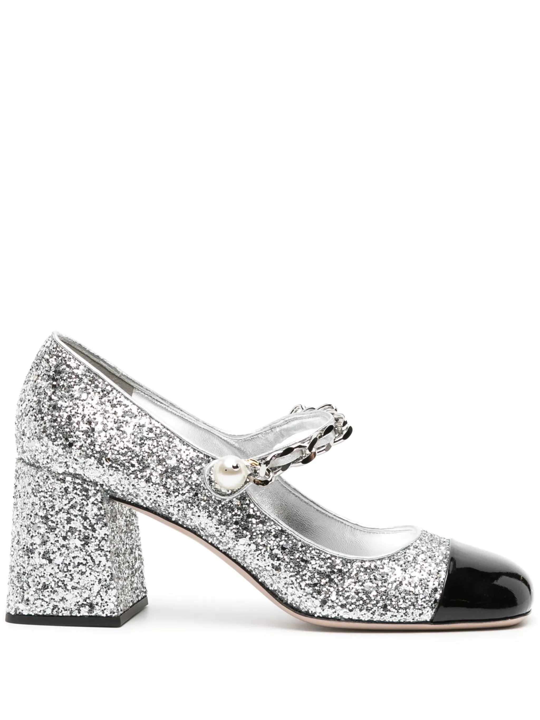 glitter 65mm Mary Jane pumps