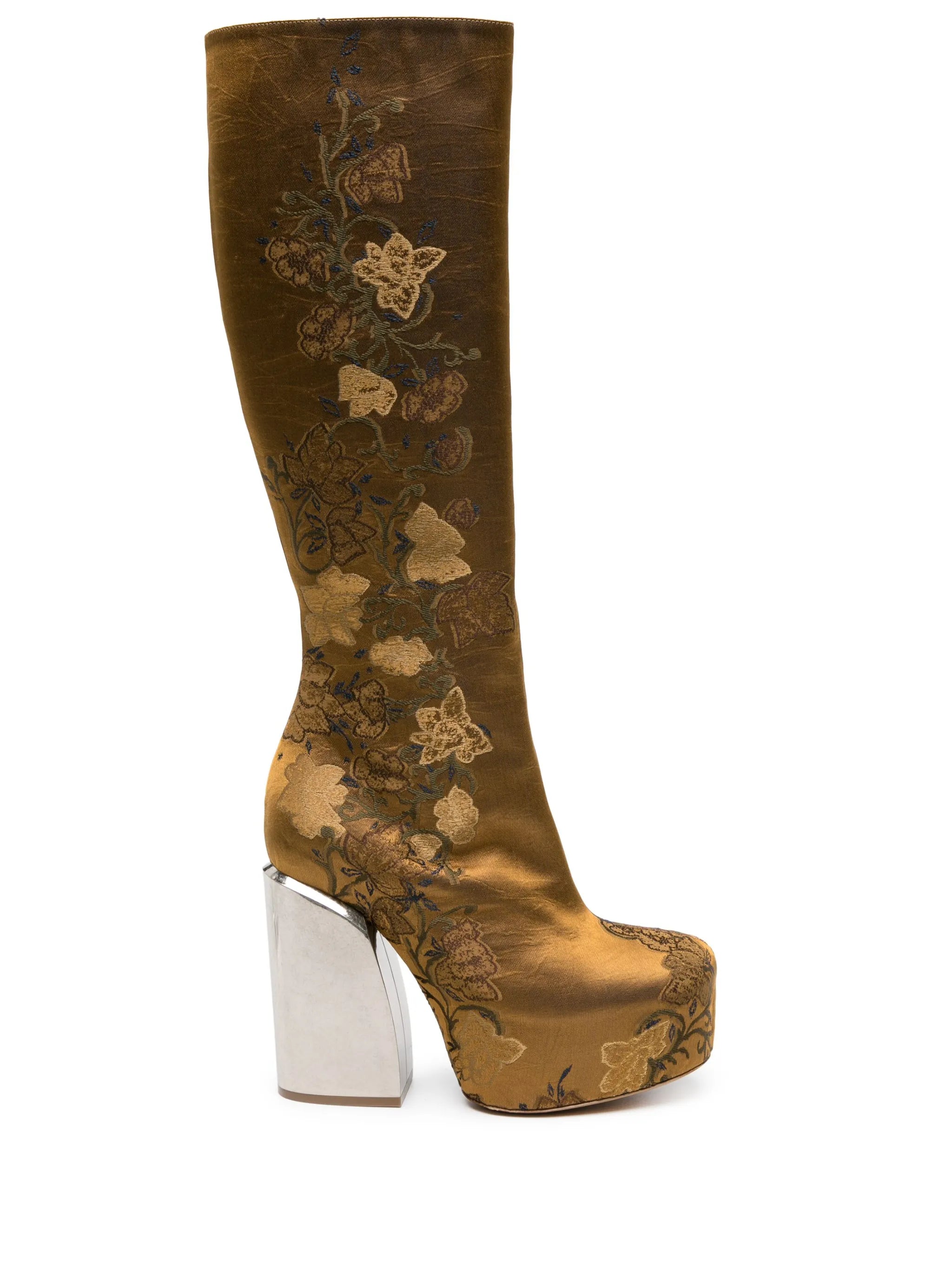 embroidered jacquard 95mm platform boots