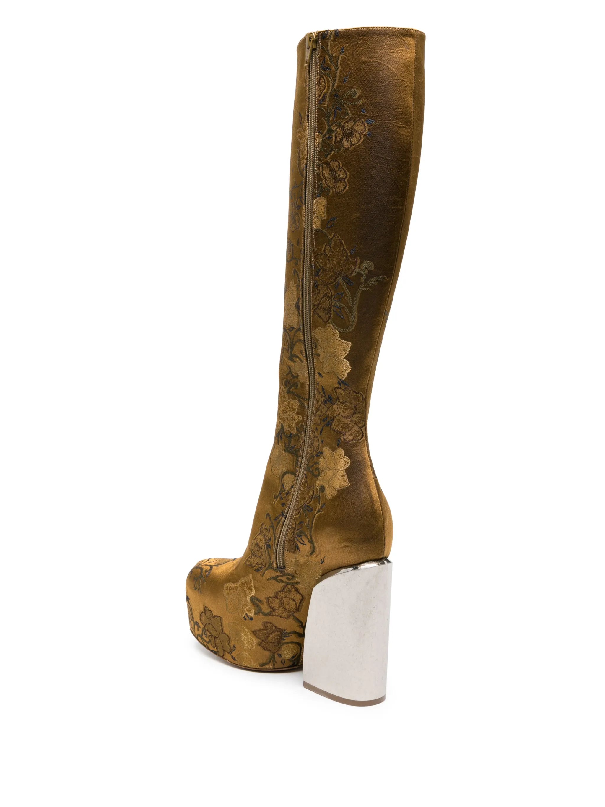 embroidered jacquard 95mm platform boots