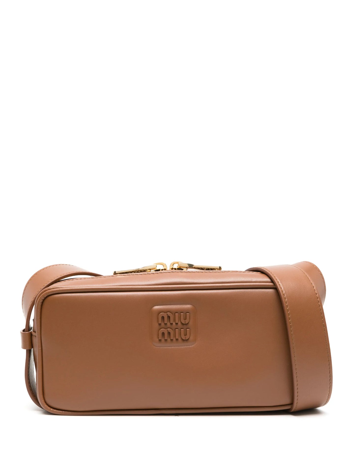 logo-plaque leather shoulder bag