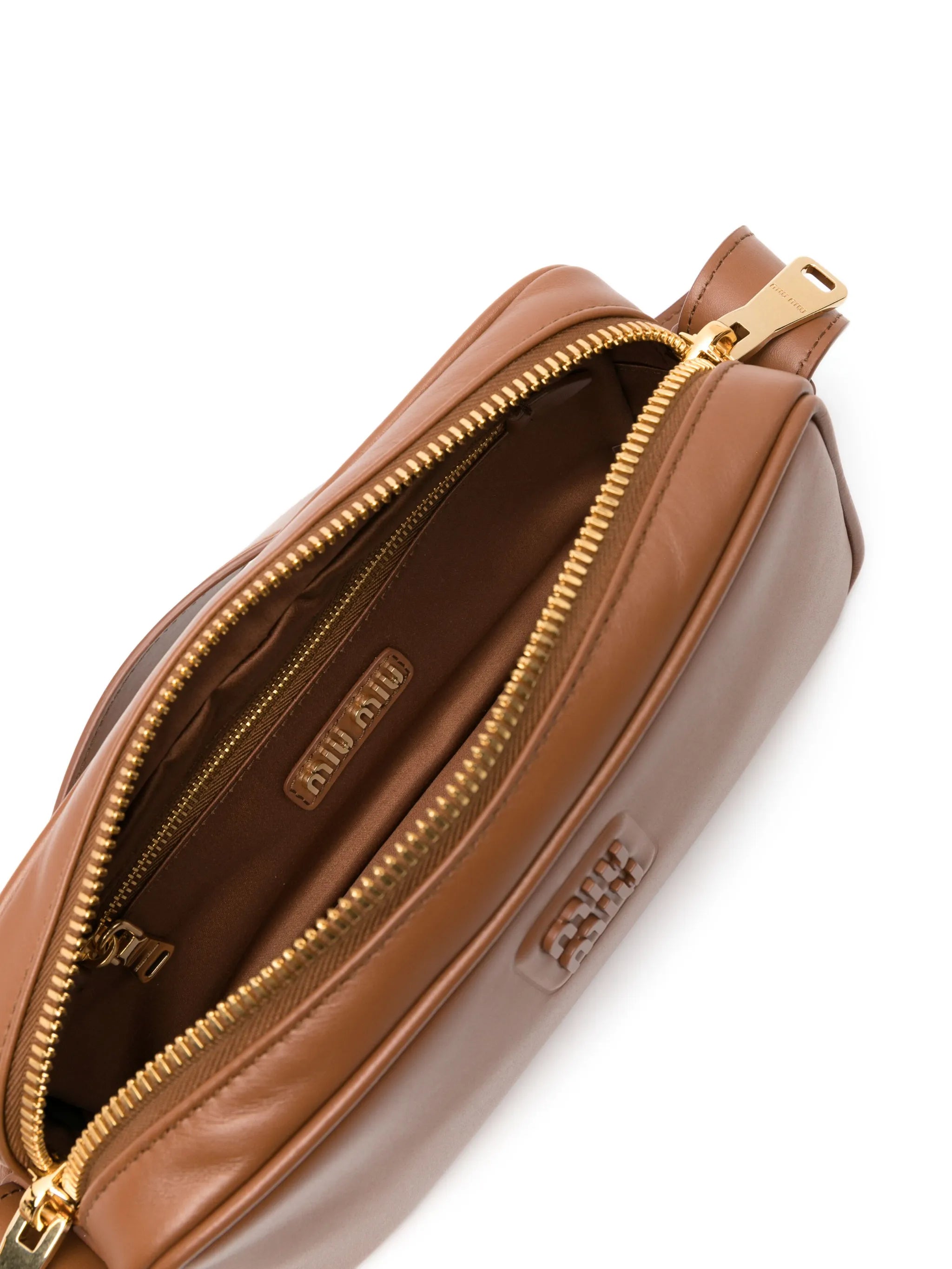 logo-plaque leather shoulder bag