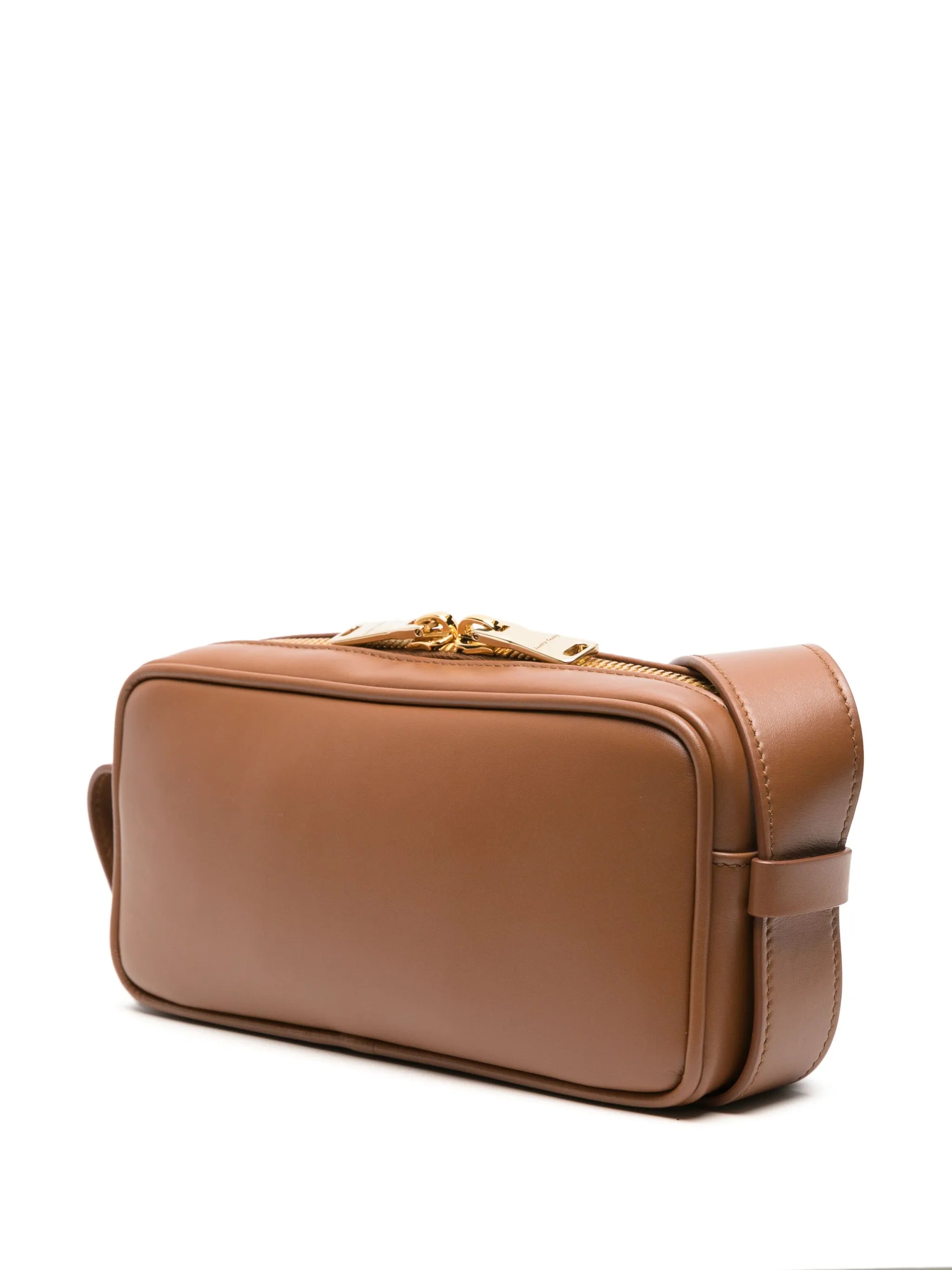 logo-plaque leather shoulder bag