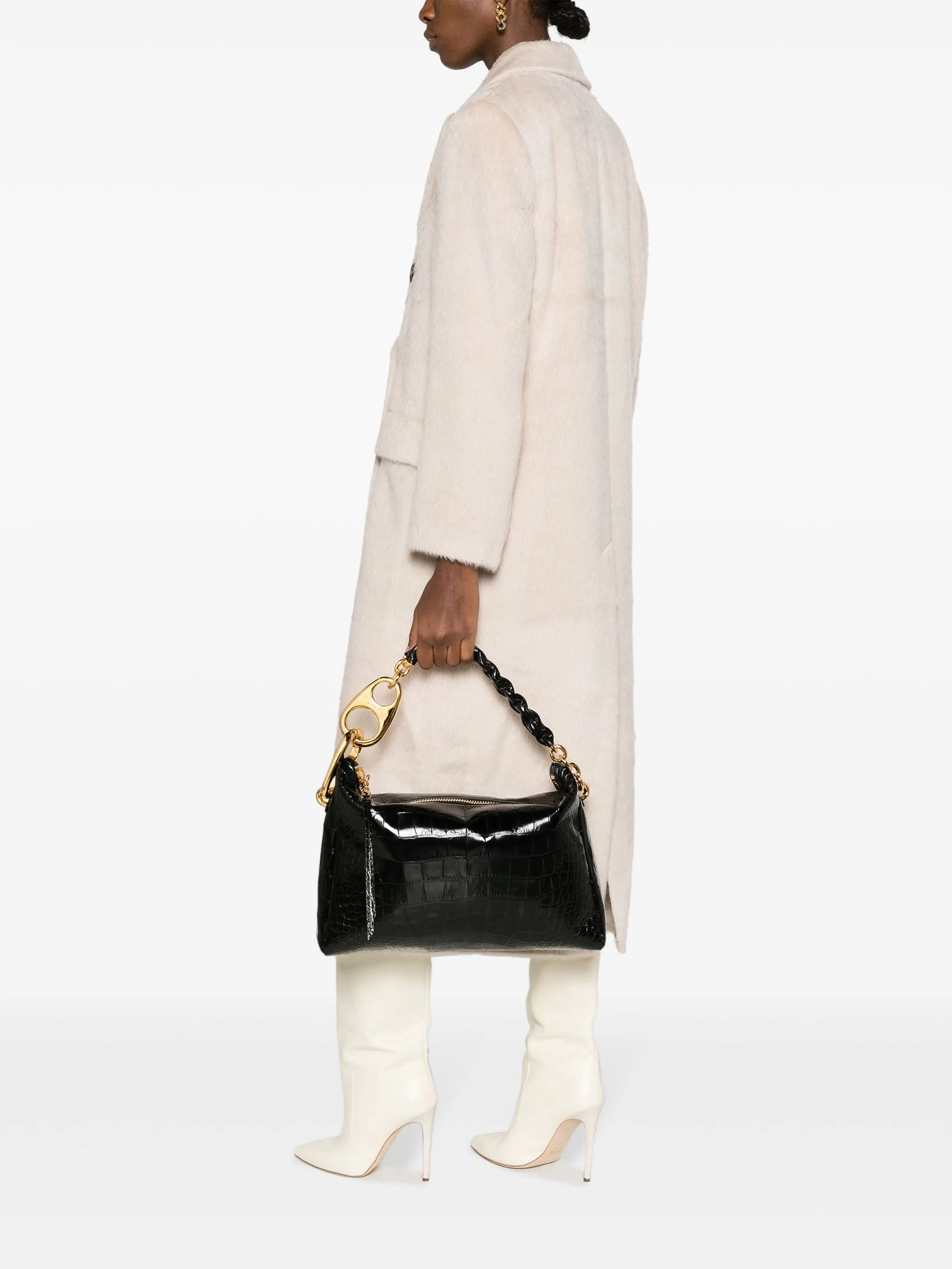 Carine crocodile-embossed leather bag