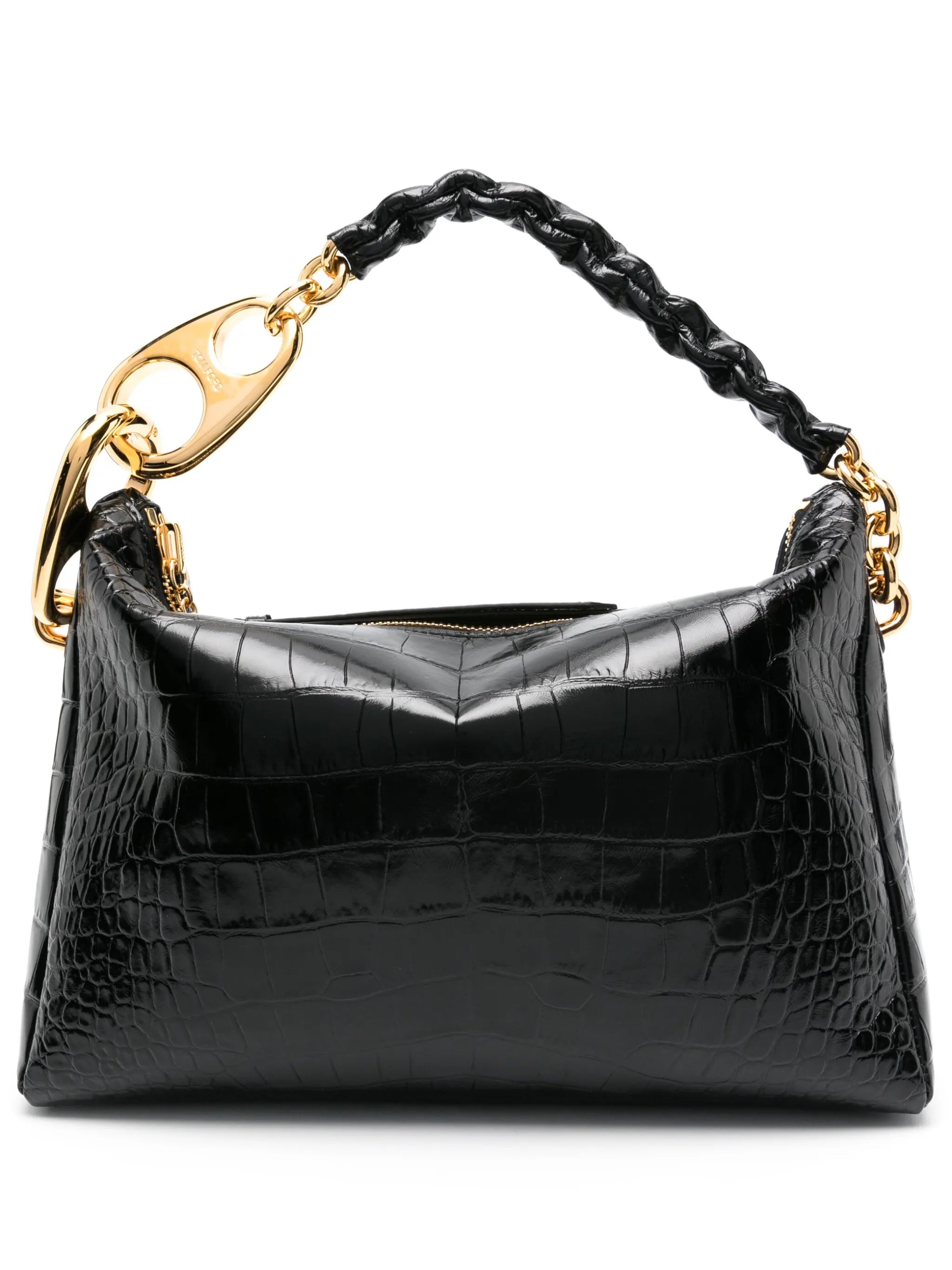 Carine crocodile-embossed leather bag