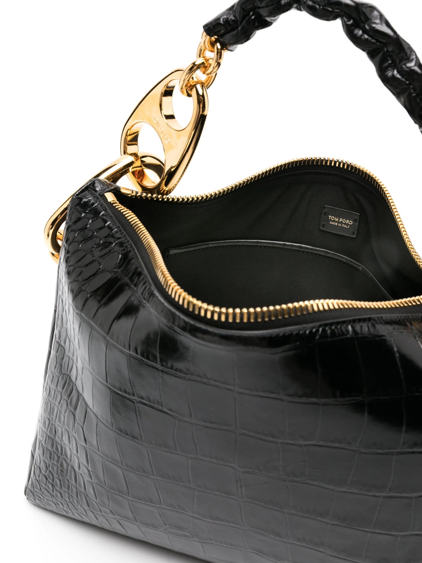 Carine crocodile-embossed leather bag