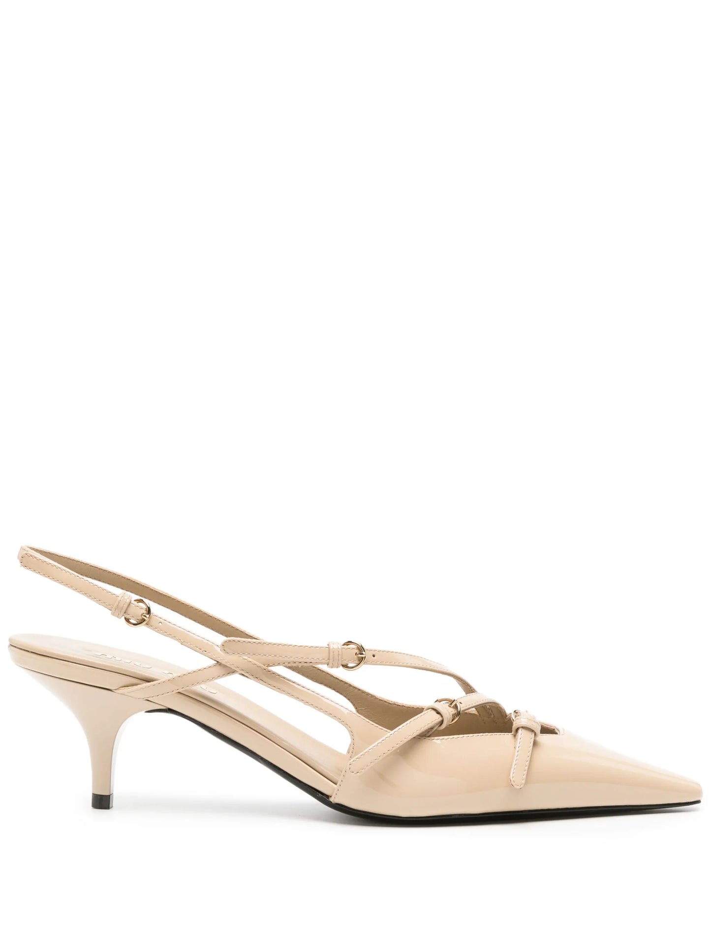 55mm buckle-embellished slingback pumps