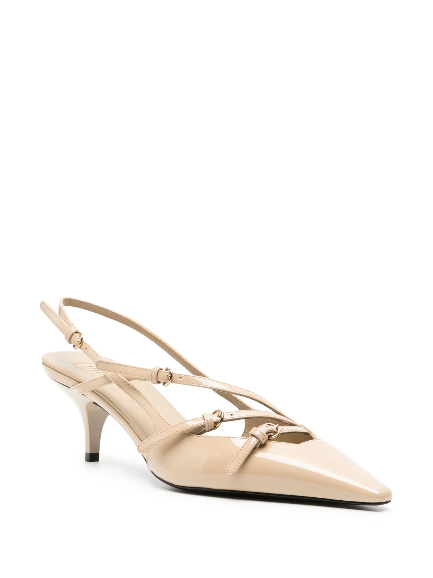 55mm buckle-embellished slingback pumps