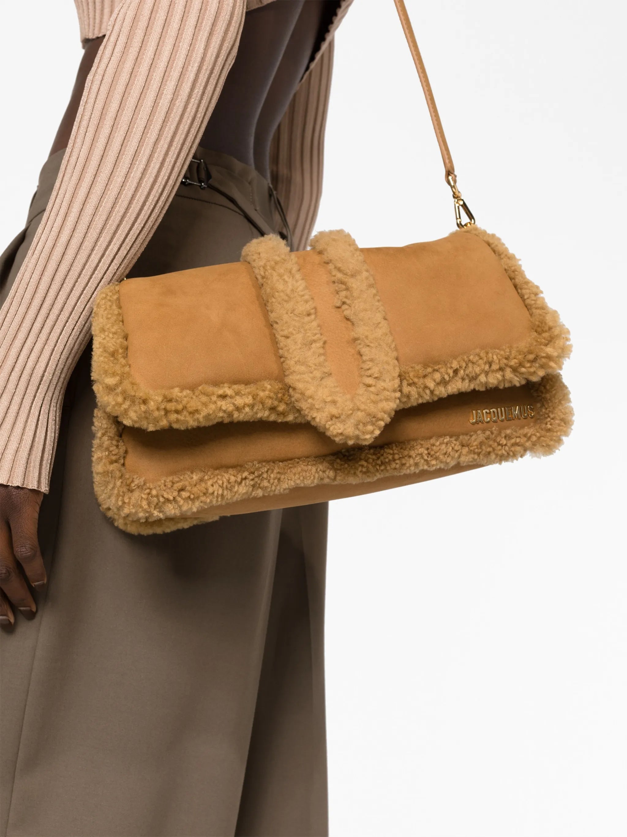 Le Bambimou Doux shearling shoulder bag
