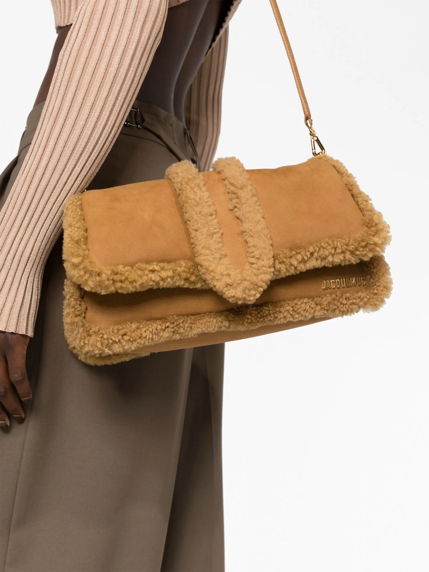 Le Bambimou Doux shearling shoulder bag