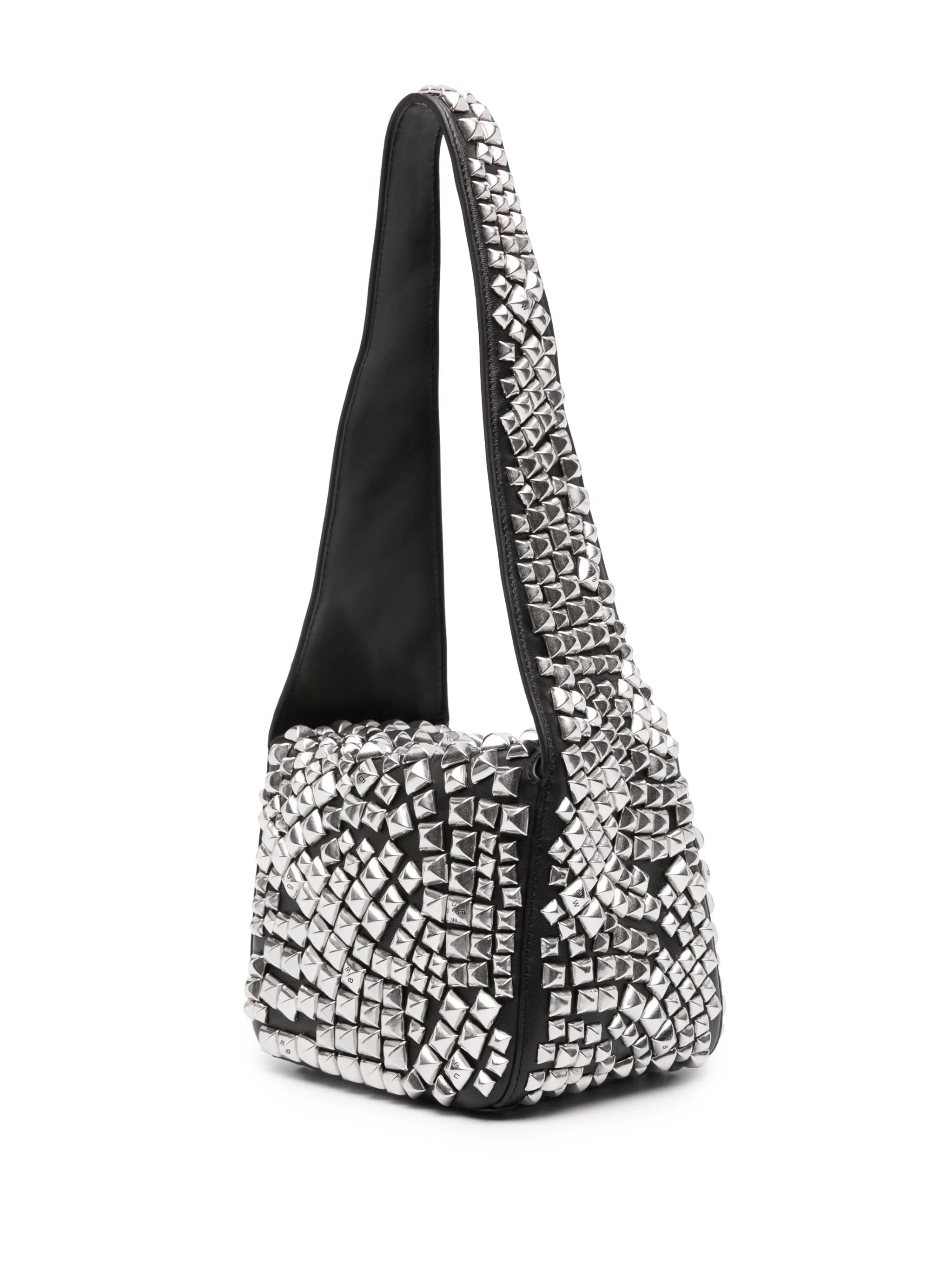 small studded hobo shoulder bag