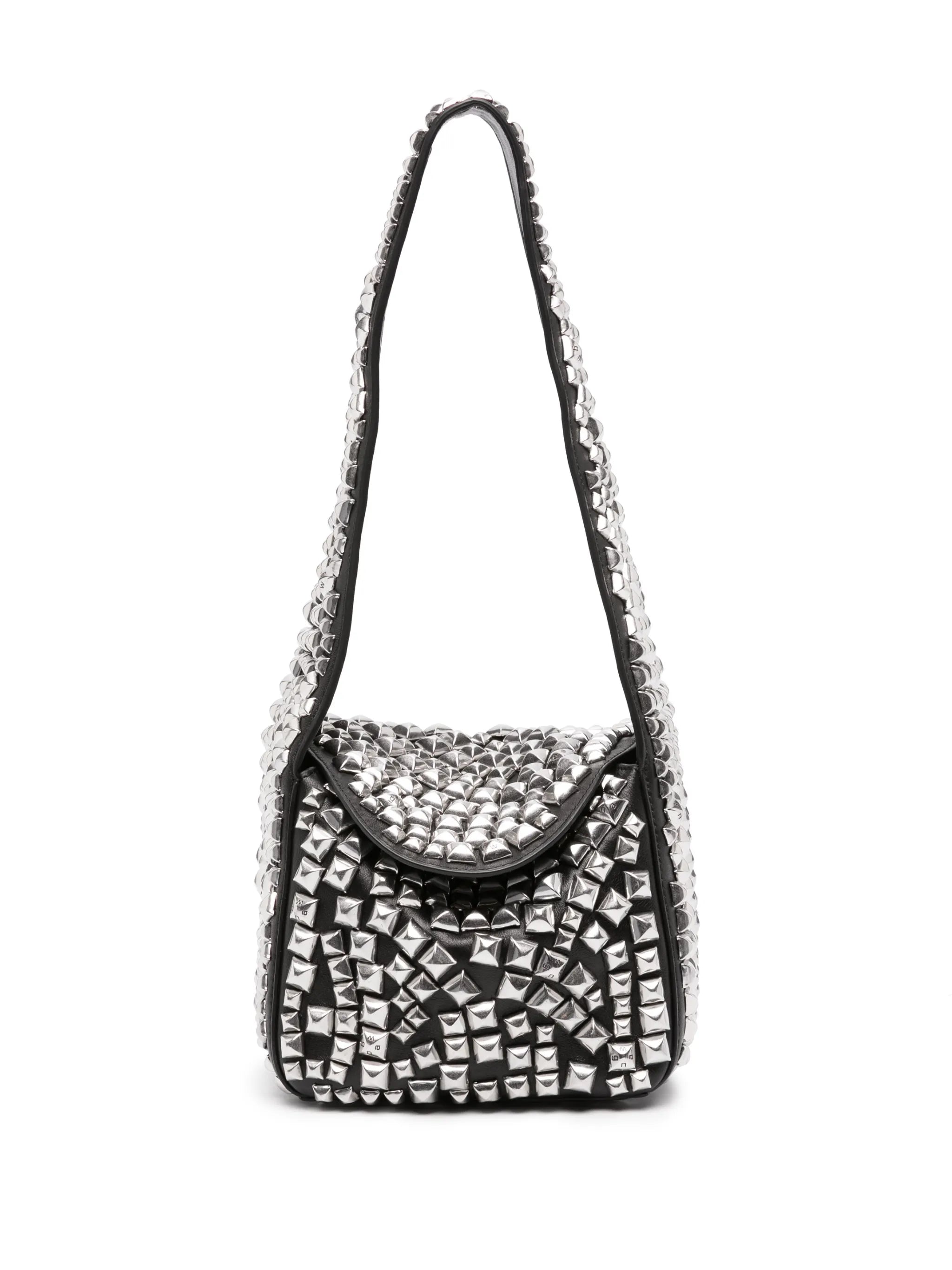 small studded hobo shoulder bag