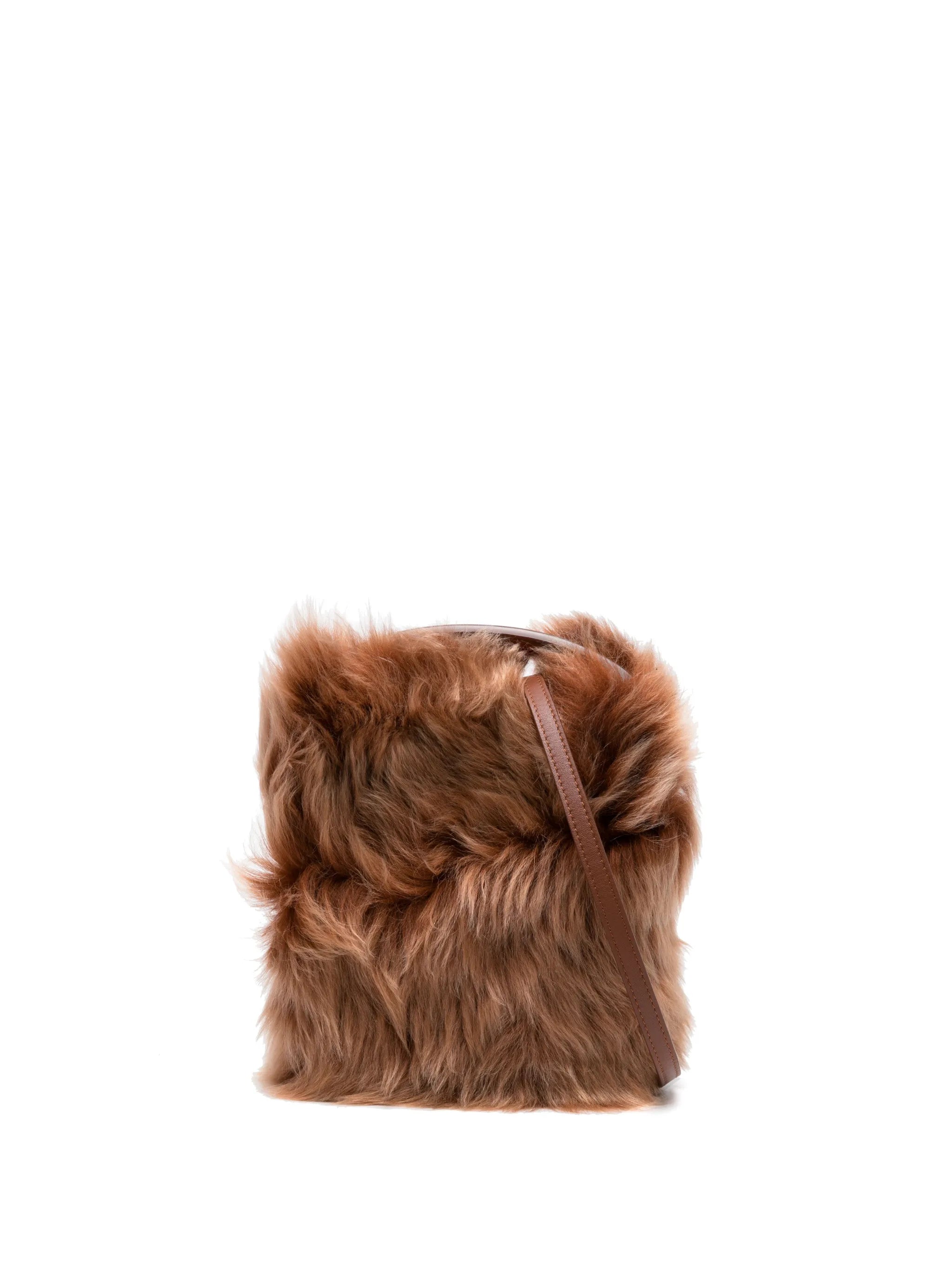 shearling tote bag