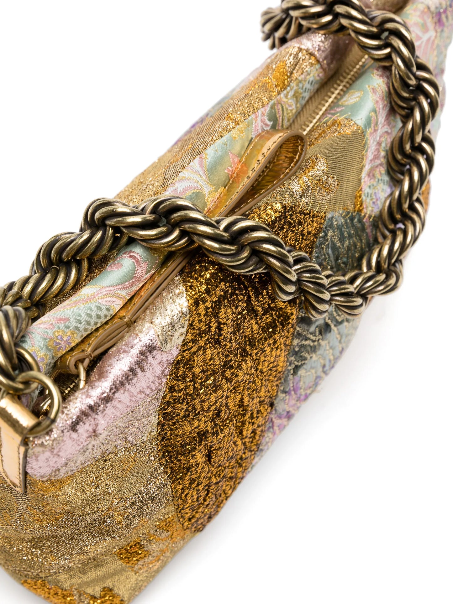 patchwork jacquard shoulder bag
