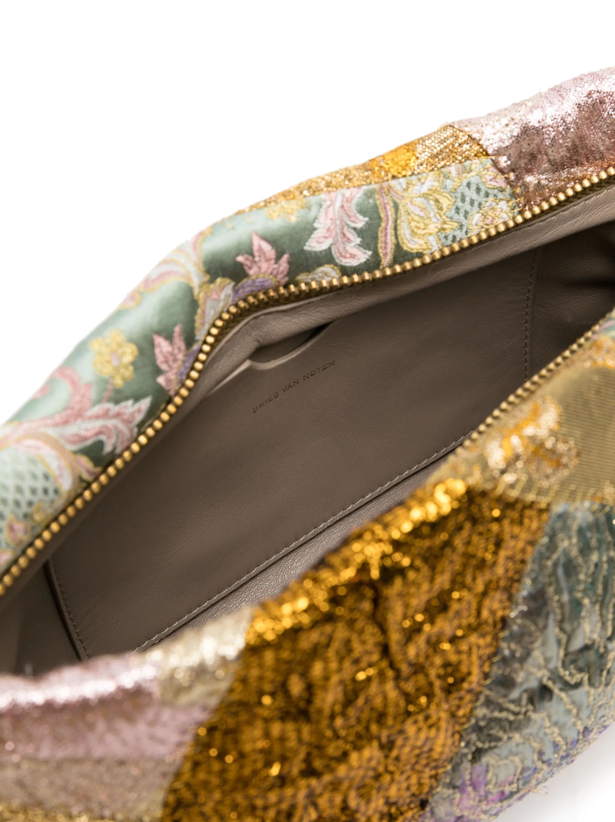 patchwork jacquard shoulder bag