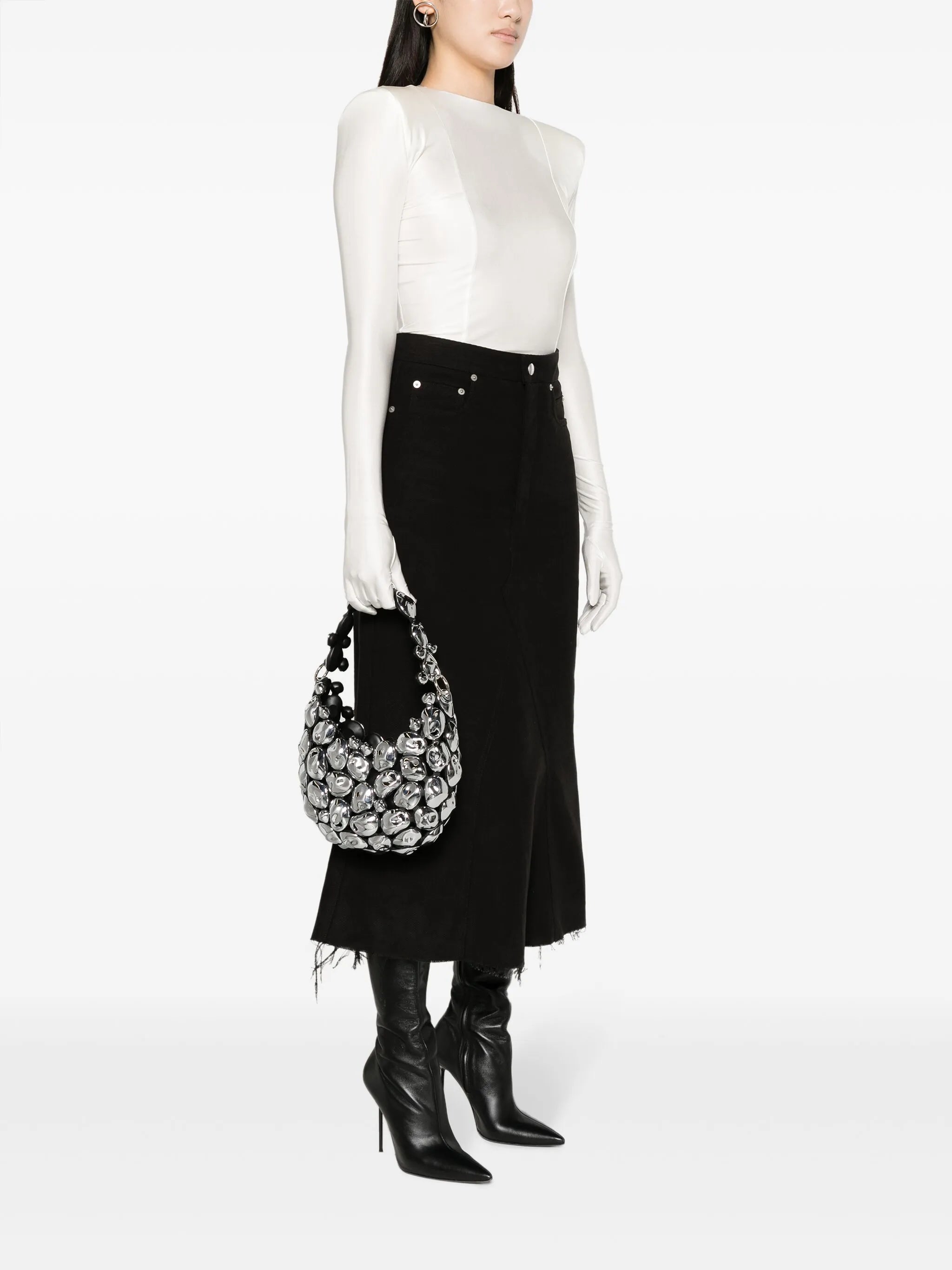 Stone Cloud metallic shoulder bag